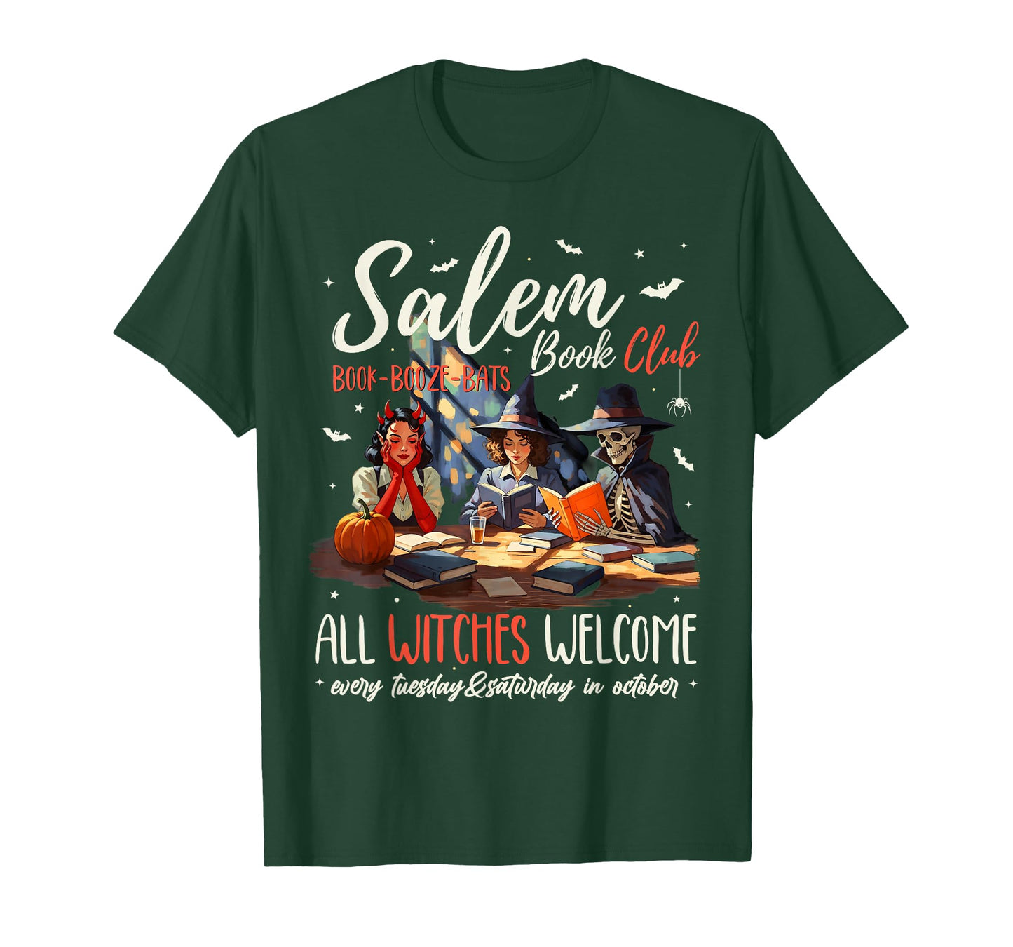 Vintage Salem Book Club Witchy Witch Spooky Season Halloween T-Shirt