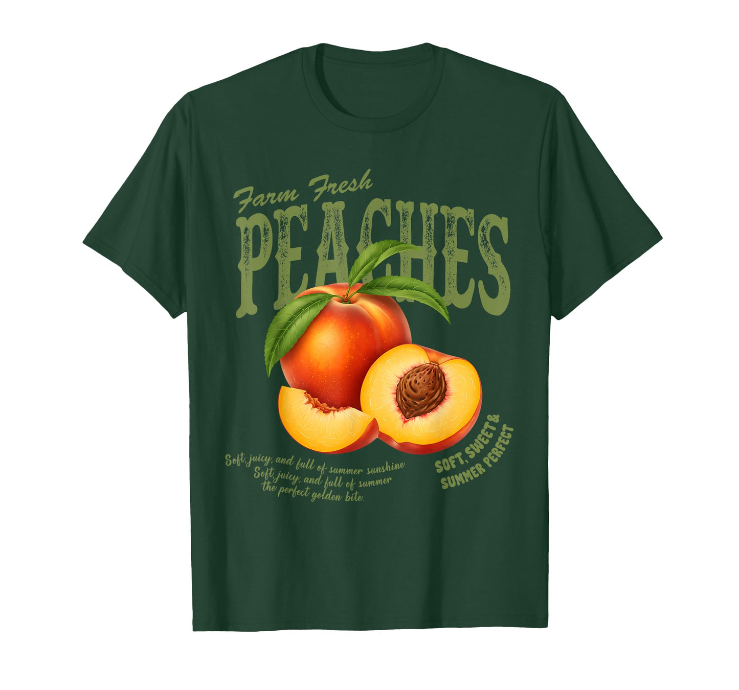 Farm Fresh Peaches Retro Farmer Market Summer Peach Lover T-Shirt
