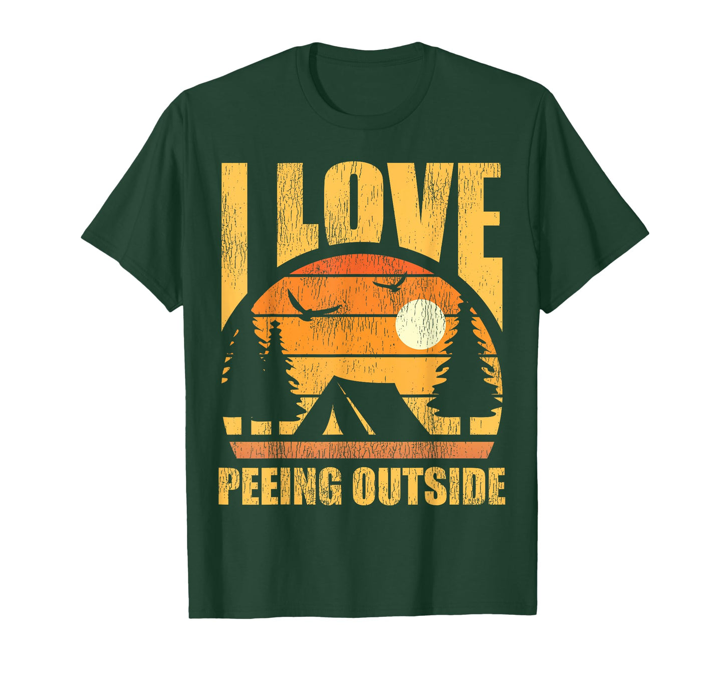 Retro Vintage I Love Peeing Outside Funny Hiking Camping T-Shirt
