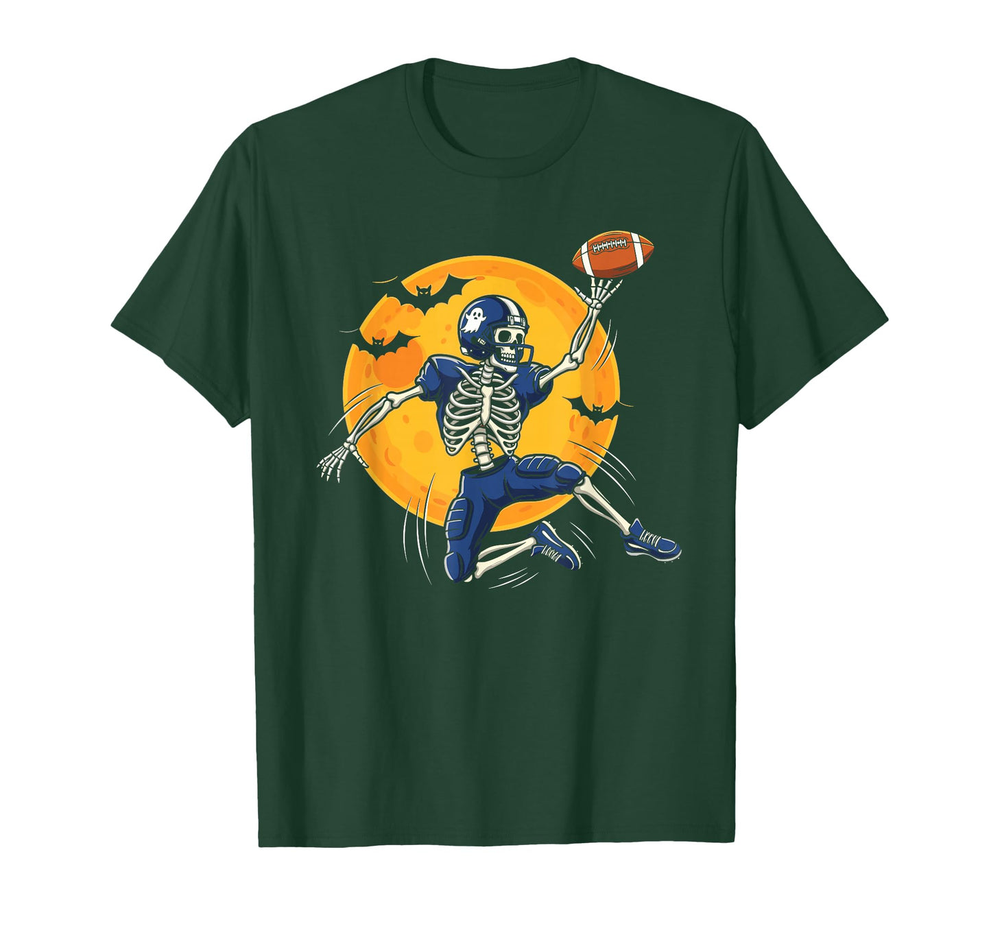 Skeleton Football Player Spooky Halloween Sports Outfit T-Shirt