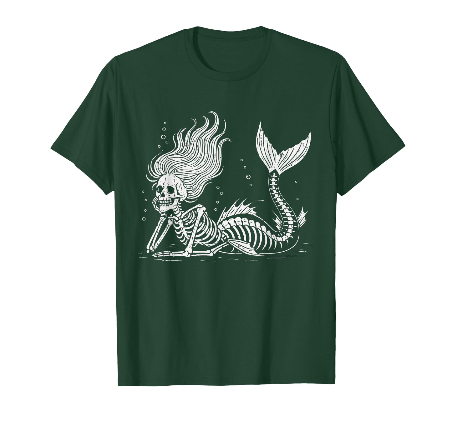 Mermaid Skeleton Halloween Costume Womens Teens Girls Kids T-Shirt