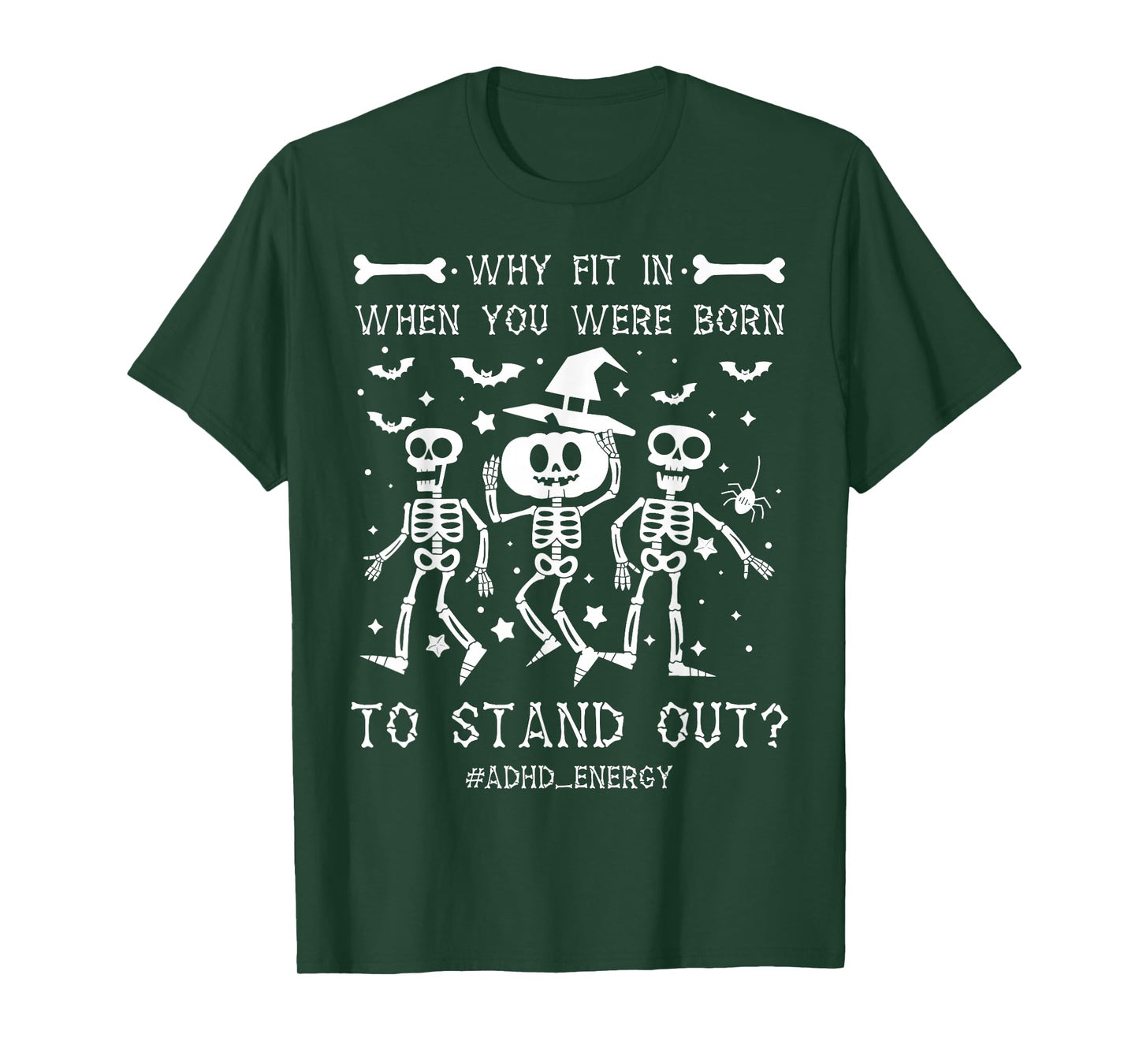 ADHD Halloween Skeleton Graphic Design for Spooky Season Fun T-Shirt
