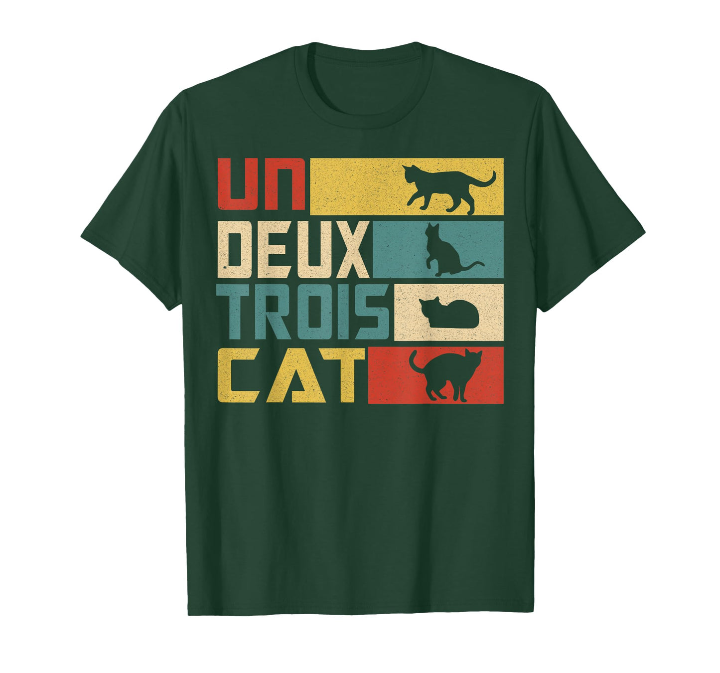 Un Deux Trois Cat - Funny French Pun, Funny Cat T-Shirt