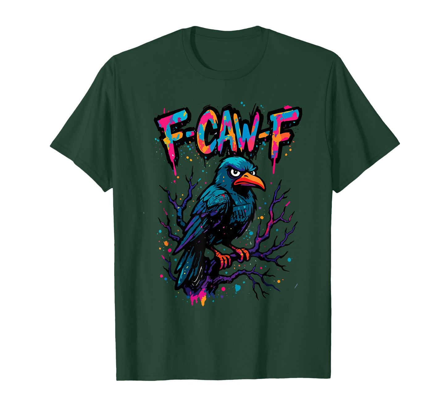 F-Caw-F Halloween Crow Funny Dark Raven Theme T-Shirt