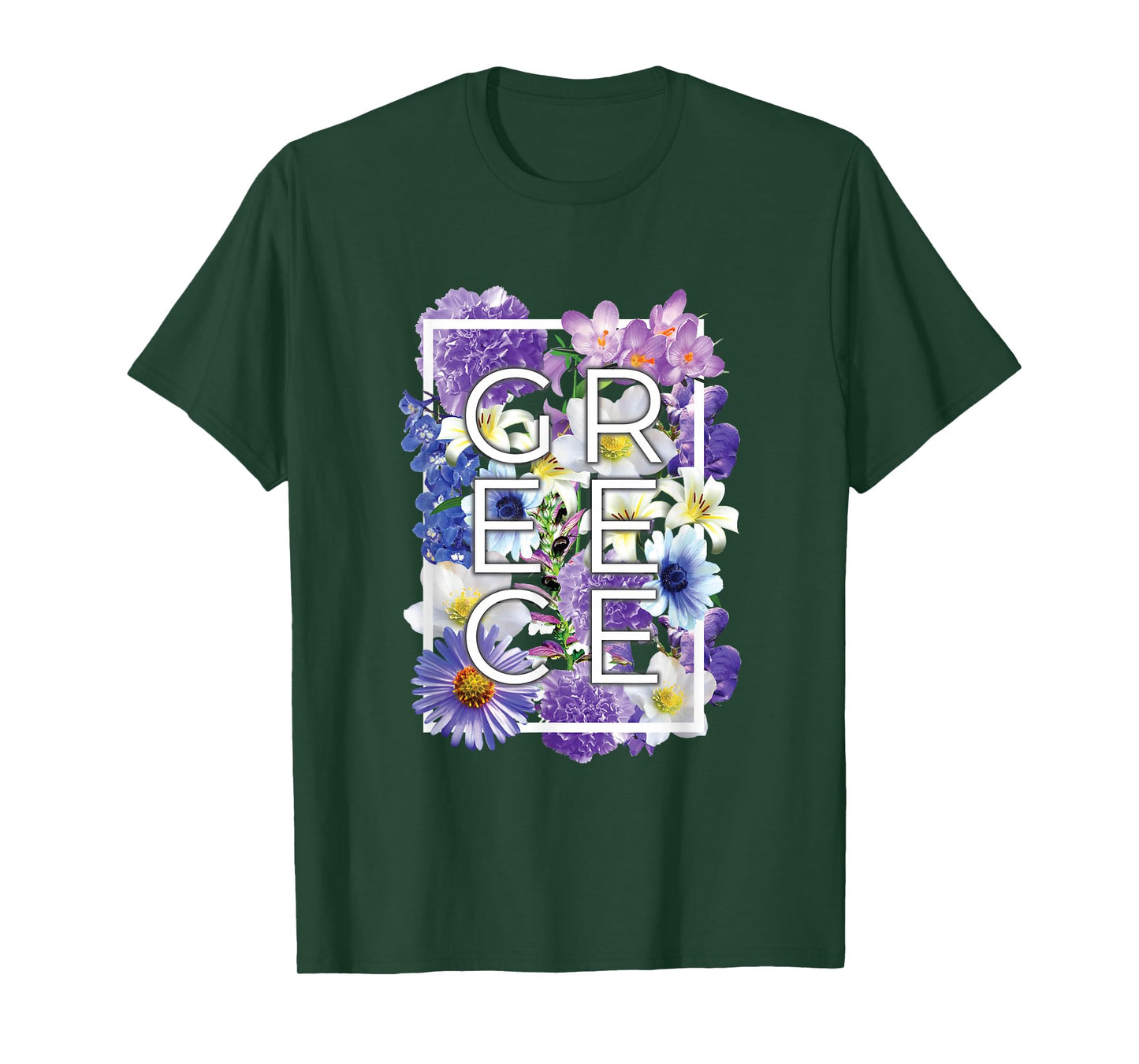 Flowers of Greece Word Art - Greek Pride T-Shirt