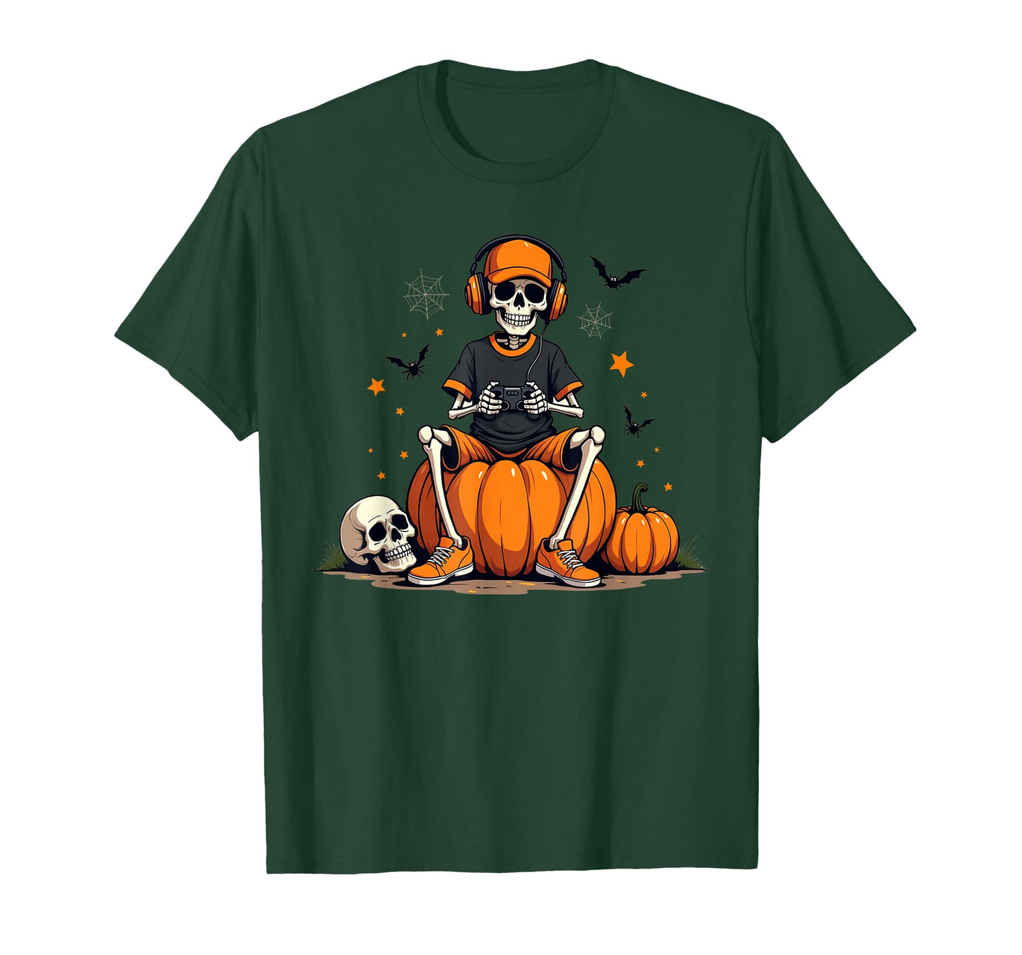 Halloween Skeleton Gamer Video Gaming Tees for Boys Men Kids T-Shirt