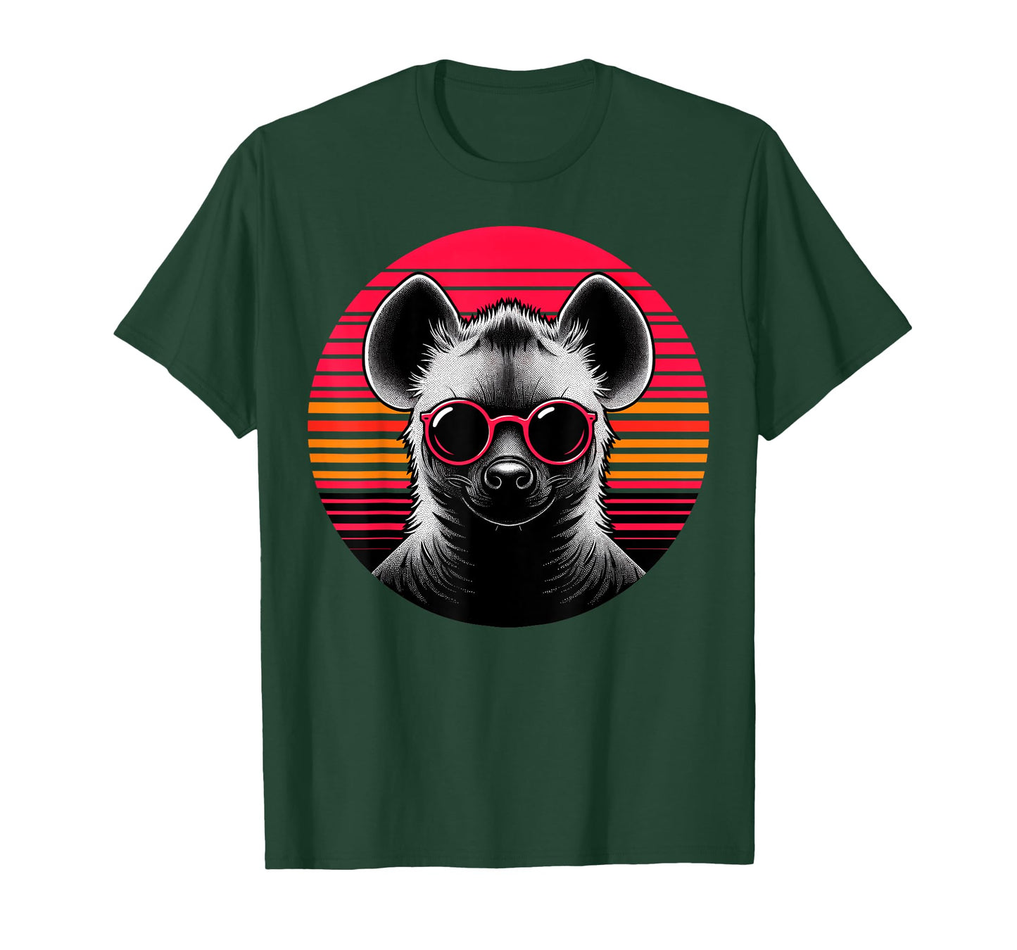 Hyena Retro Vintage Sunset Animal Sunglasses 70s T-Shirt