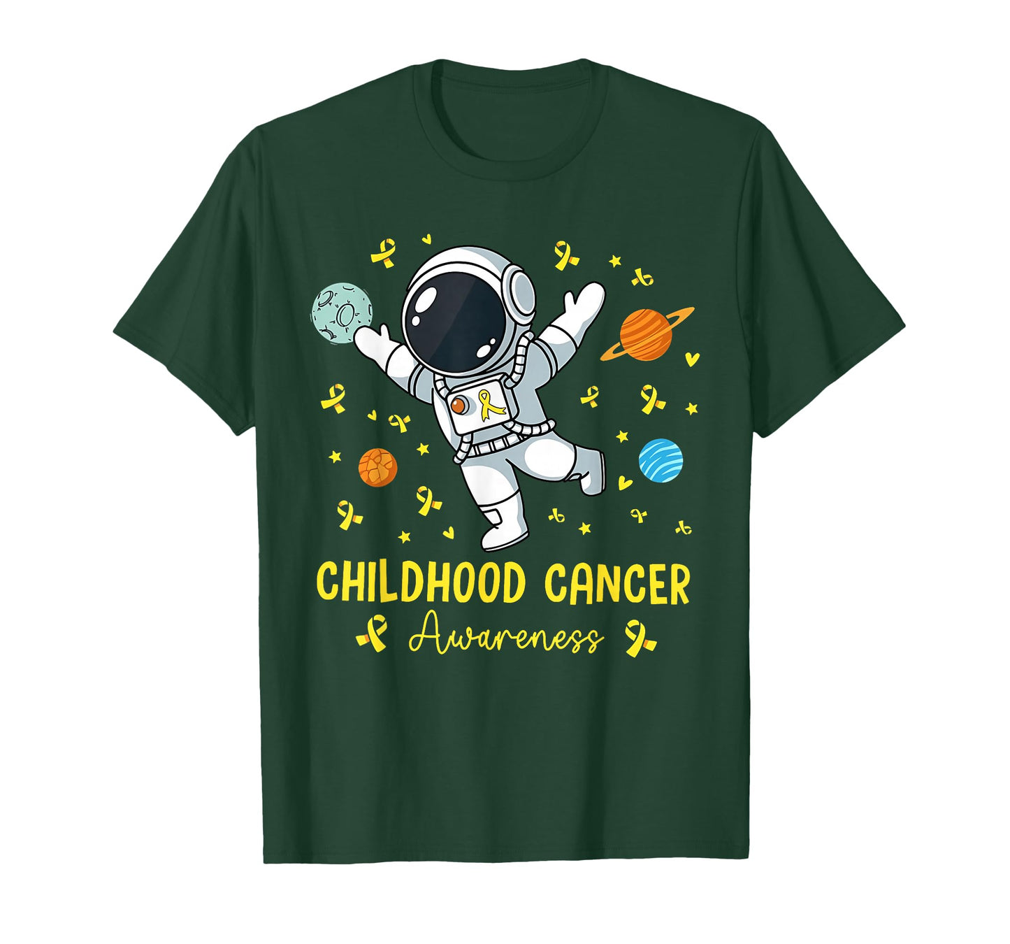 Astronaut Childhood Cancer in September We Wear Gold T-Shirt