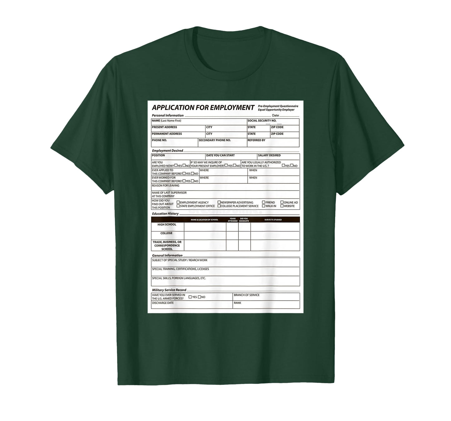 Funny Scary Halloween Costume Job Application Trick or Treat T-Shirt