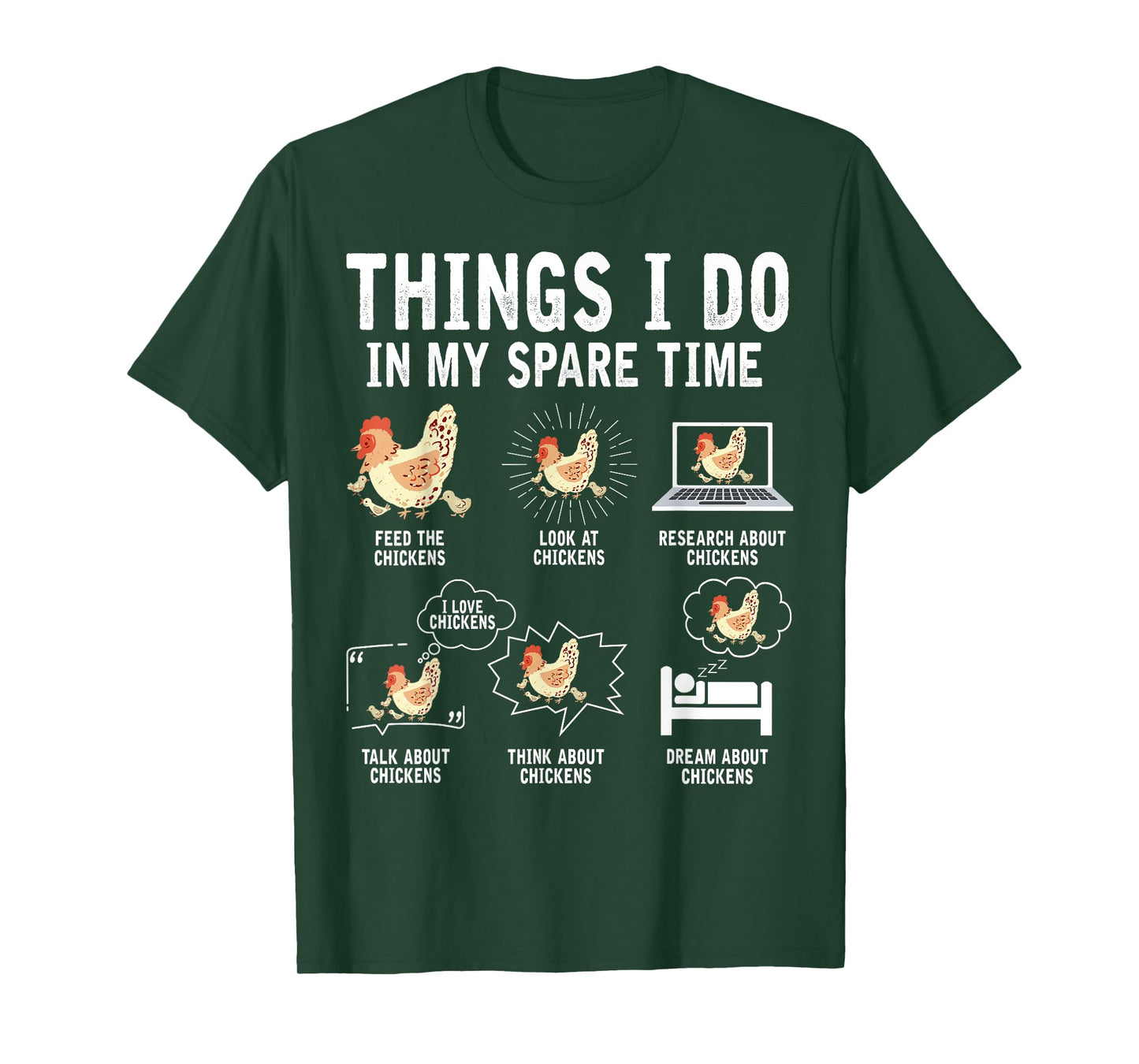 Things I Do In My Spare Time Funny Farmar Farm Chicken Lover T-Shirt