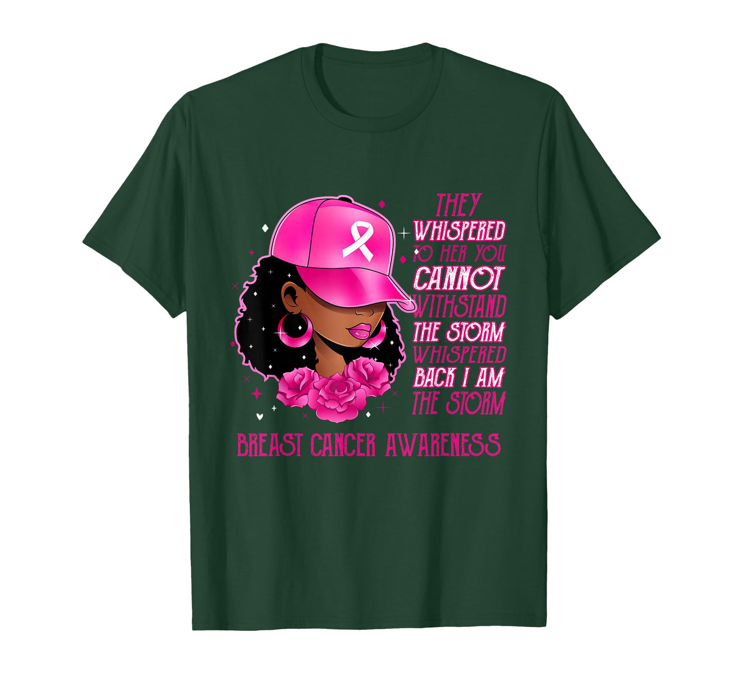 I'm The Storm Black Women Breast Cancer Survivor Pink Ribbon T-Shirt