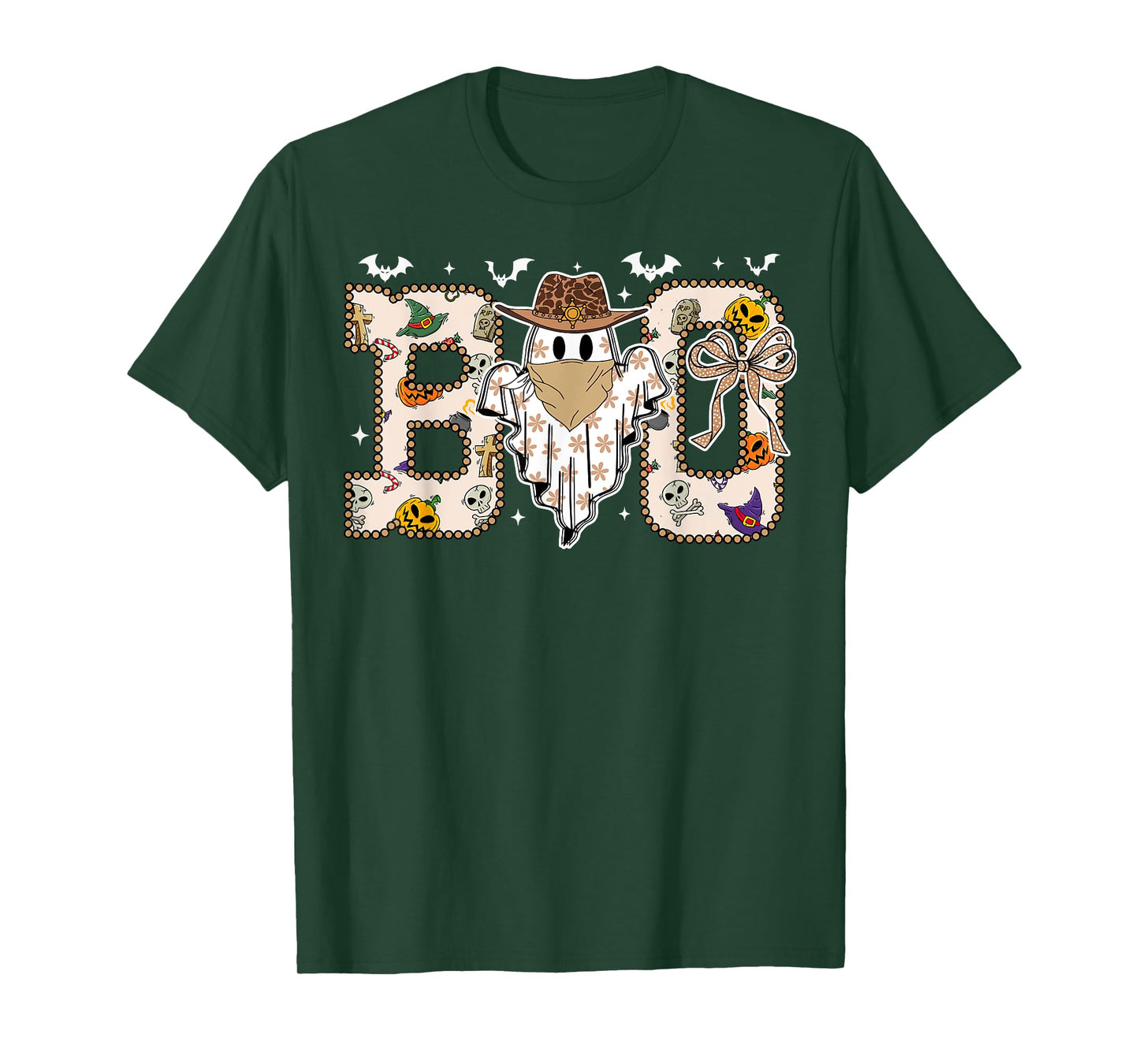 Funny Boo-Haw Halloween Shirt Girl Cute Ghost Cowgirl Cowboy T-Shirt