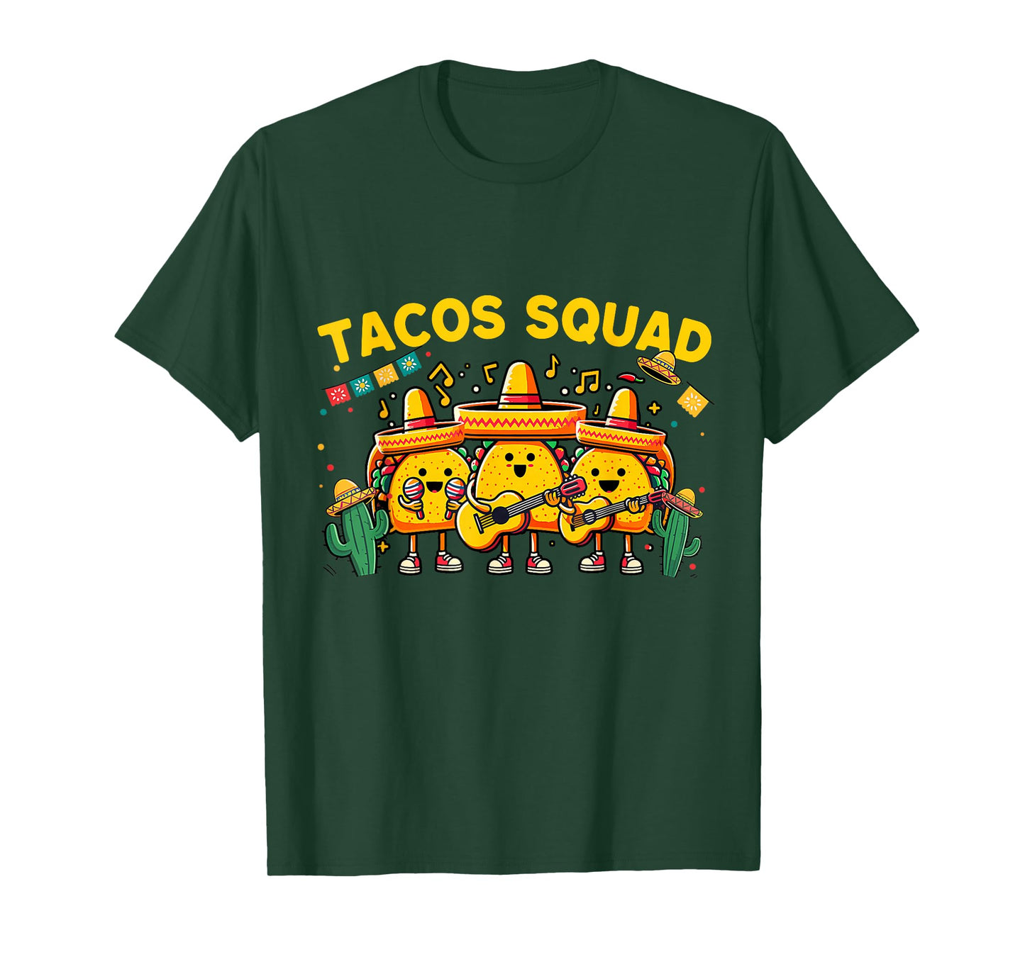 Taco Squad Guitar Mexico Cuisine Food Lover Men Women T-Shirt