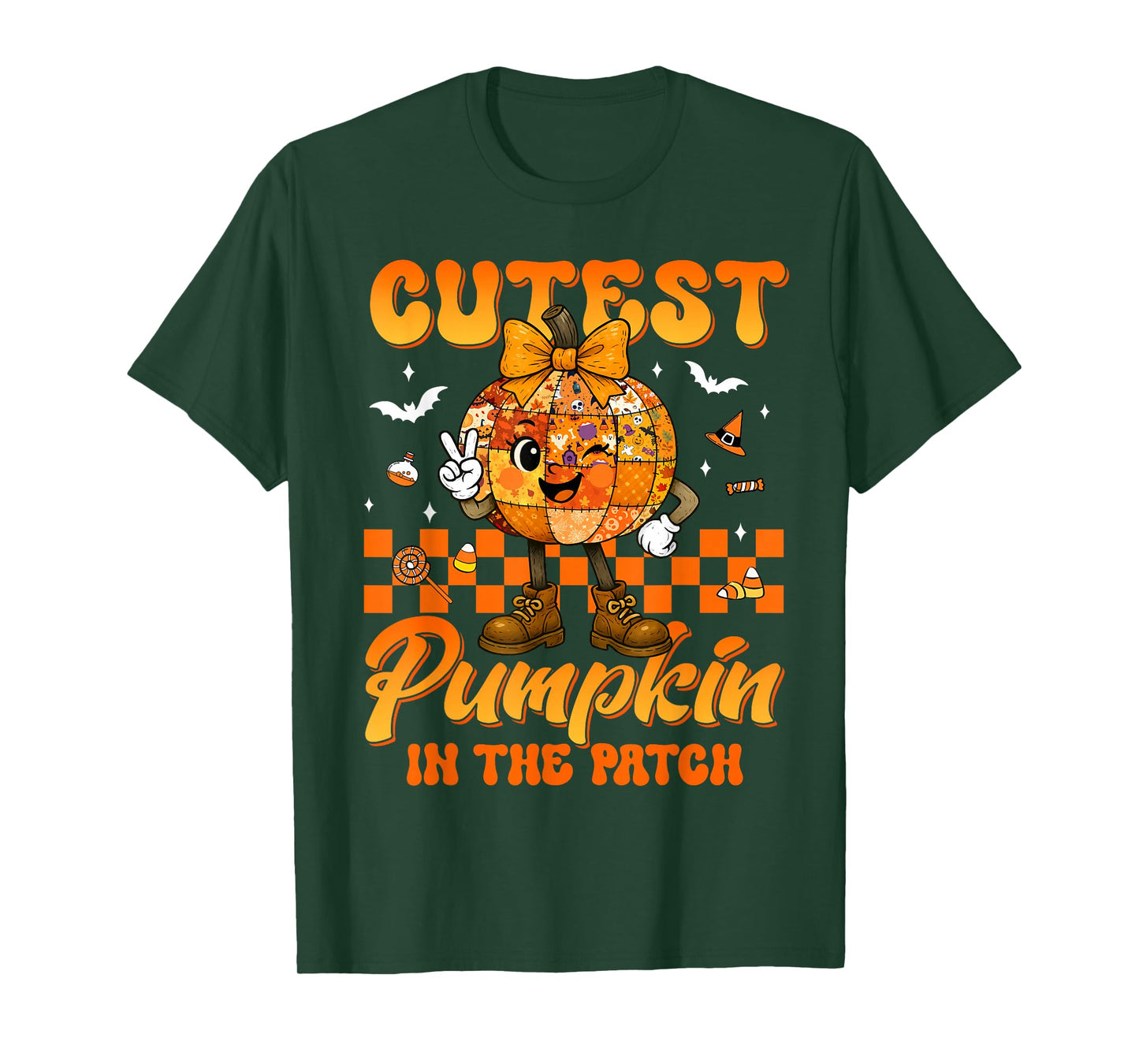 Coquette Cutest Pumpkin in The Patch Halloween Costume Girl T-Shirt