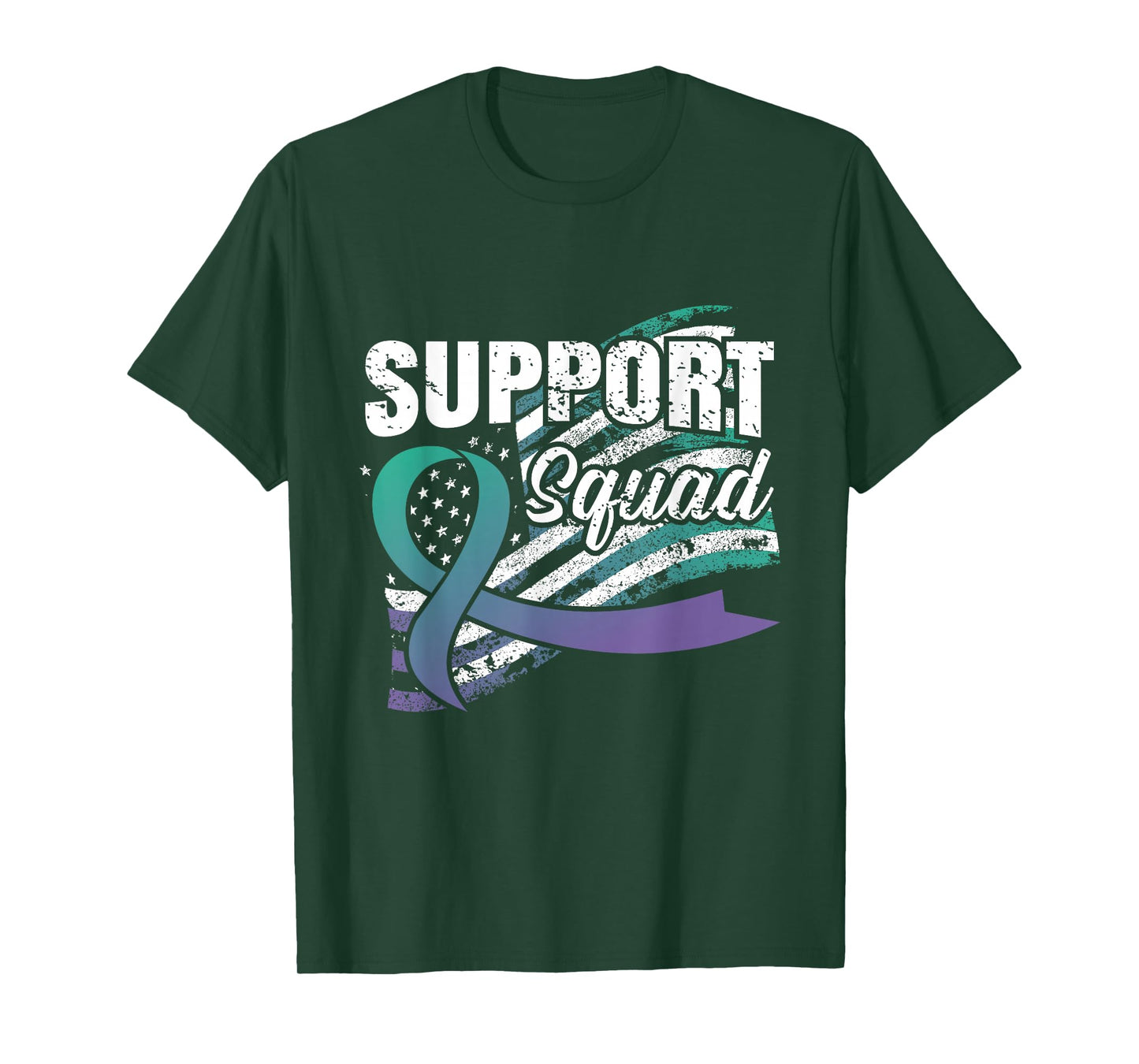 Anal Cancer Support Squad USA Flag Awareness Ribbon T-Shirt