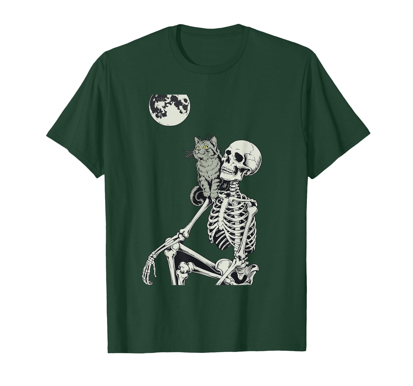 Cat Skeleton Halloween T-Shirt