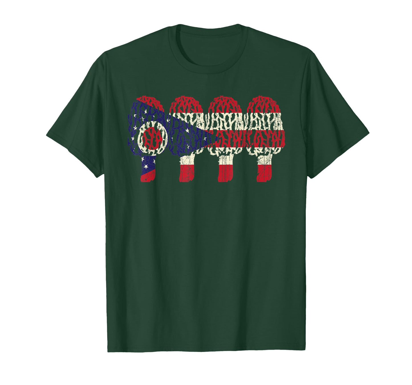 Morel Mushroom & OHIO flag vintage hunter t-shirt