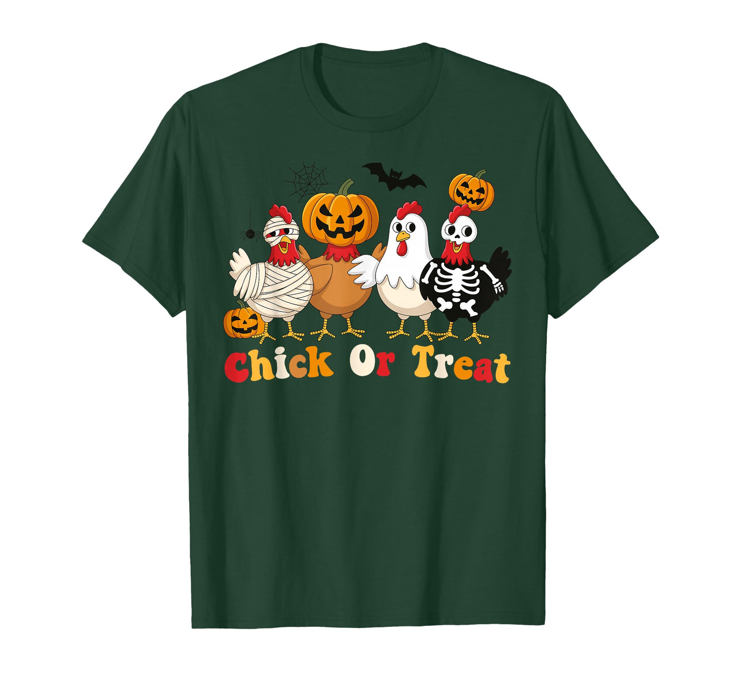 Funny Chick Or Treat Chickens Ghost Witchy Halloween T-Shirt