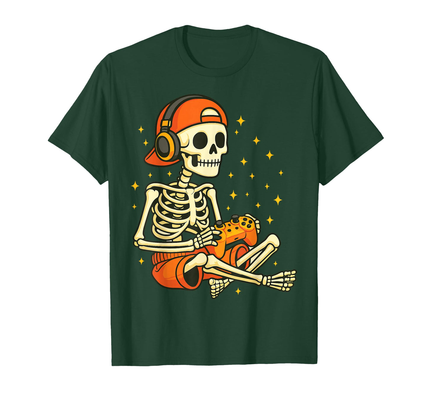 Skeleton Gamer Funny Halloween Gaming Costume Tee T-Shirt
