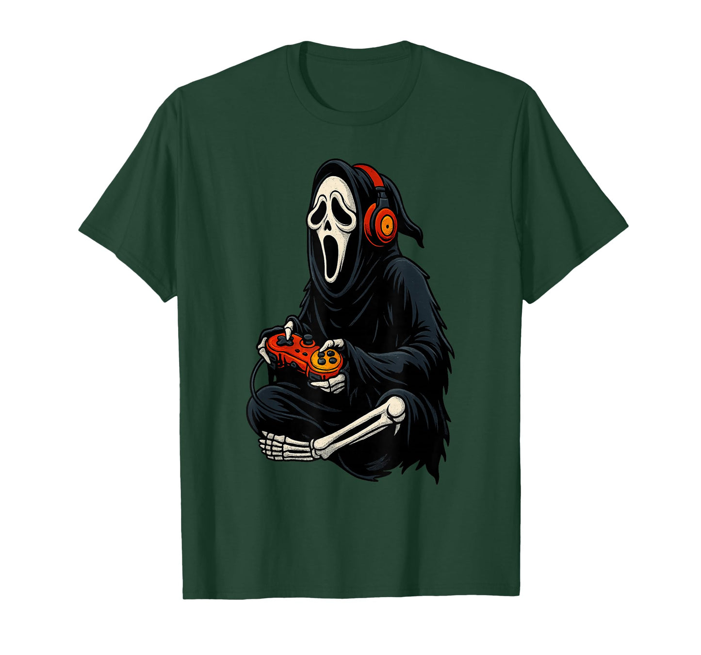 Halloween Skeleton Gamer Video Gaming Kids Men Boys Tees T-Shirt