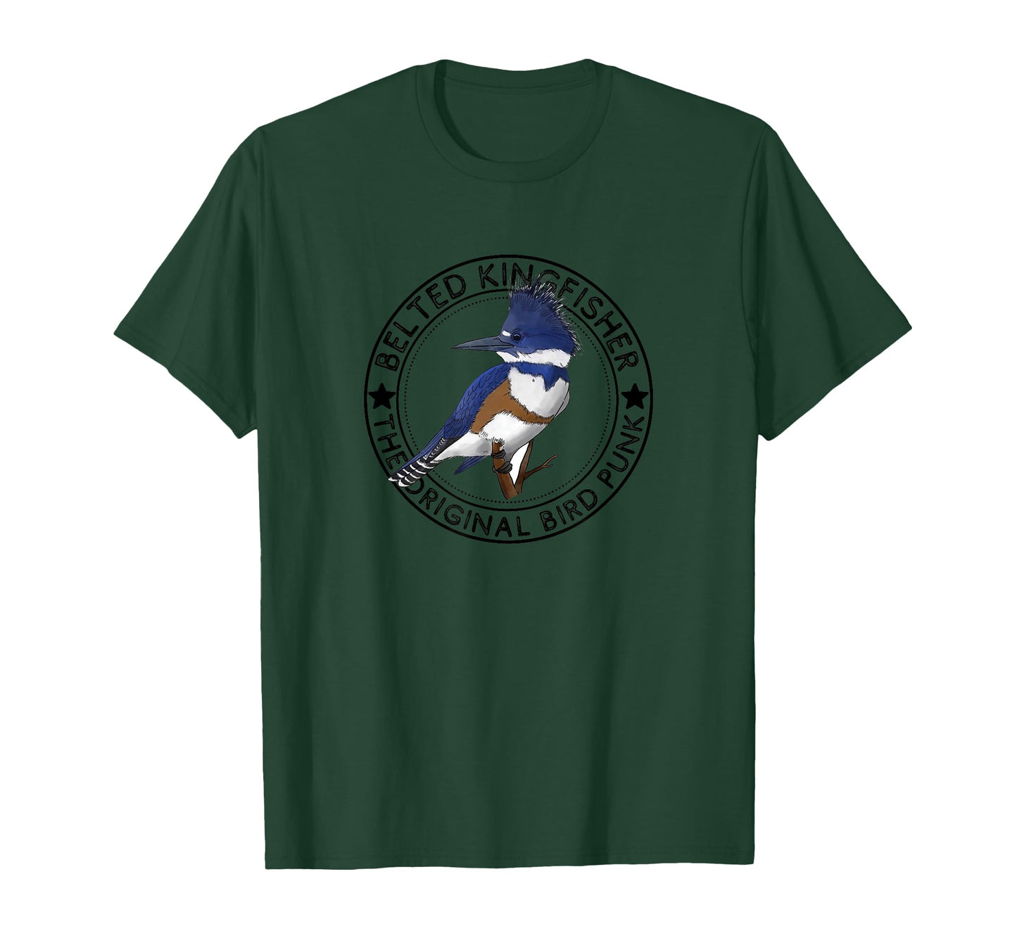 Belted Kingfisher The Original Bird Punk T-Shirt