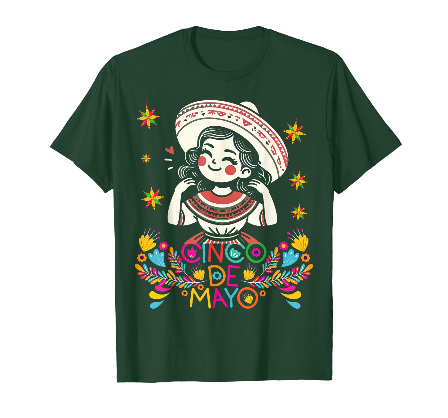 Cinco De Mayo Mexican Poncho 5 De Mayo Anime Cute Girl T-Shirt