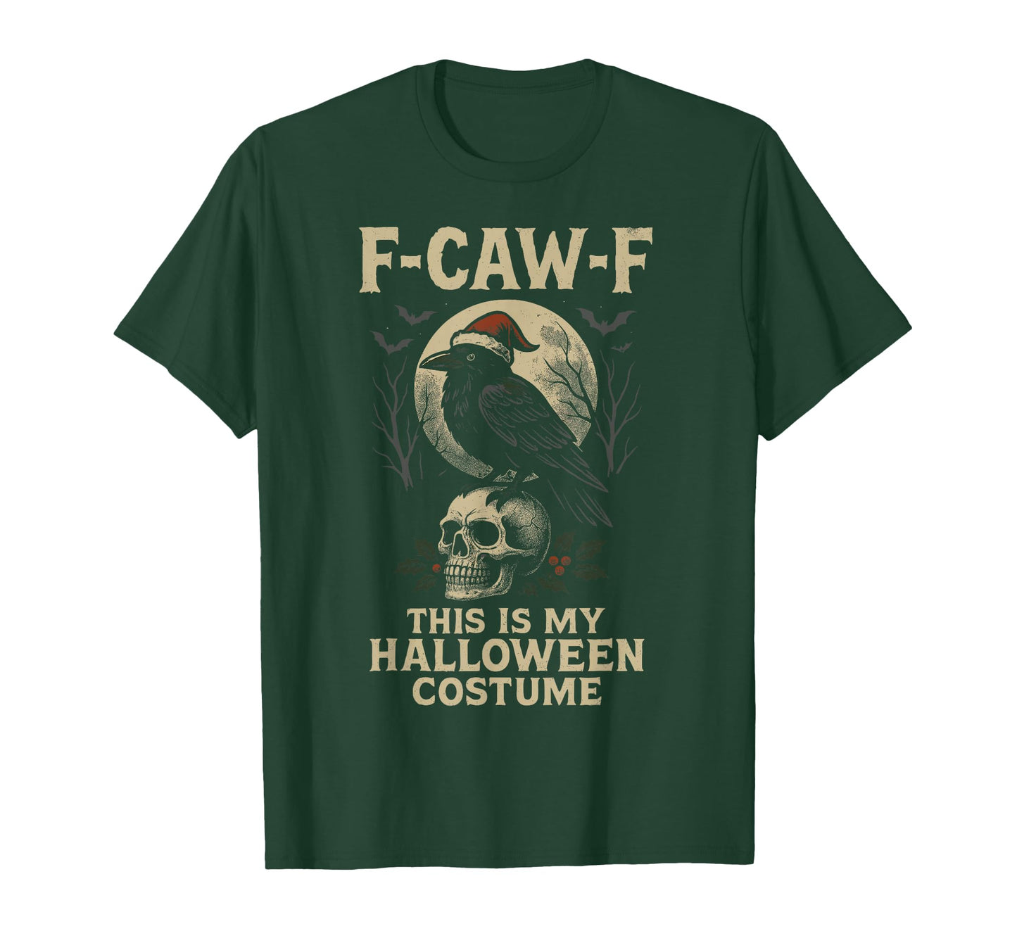 F-Caw-F Funny Crow Skull Halloween Costume T-Shirt