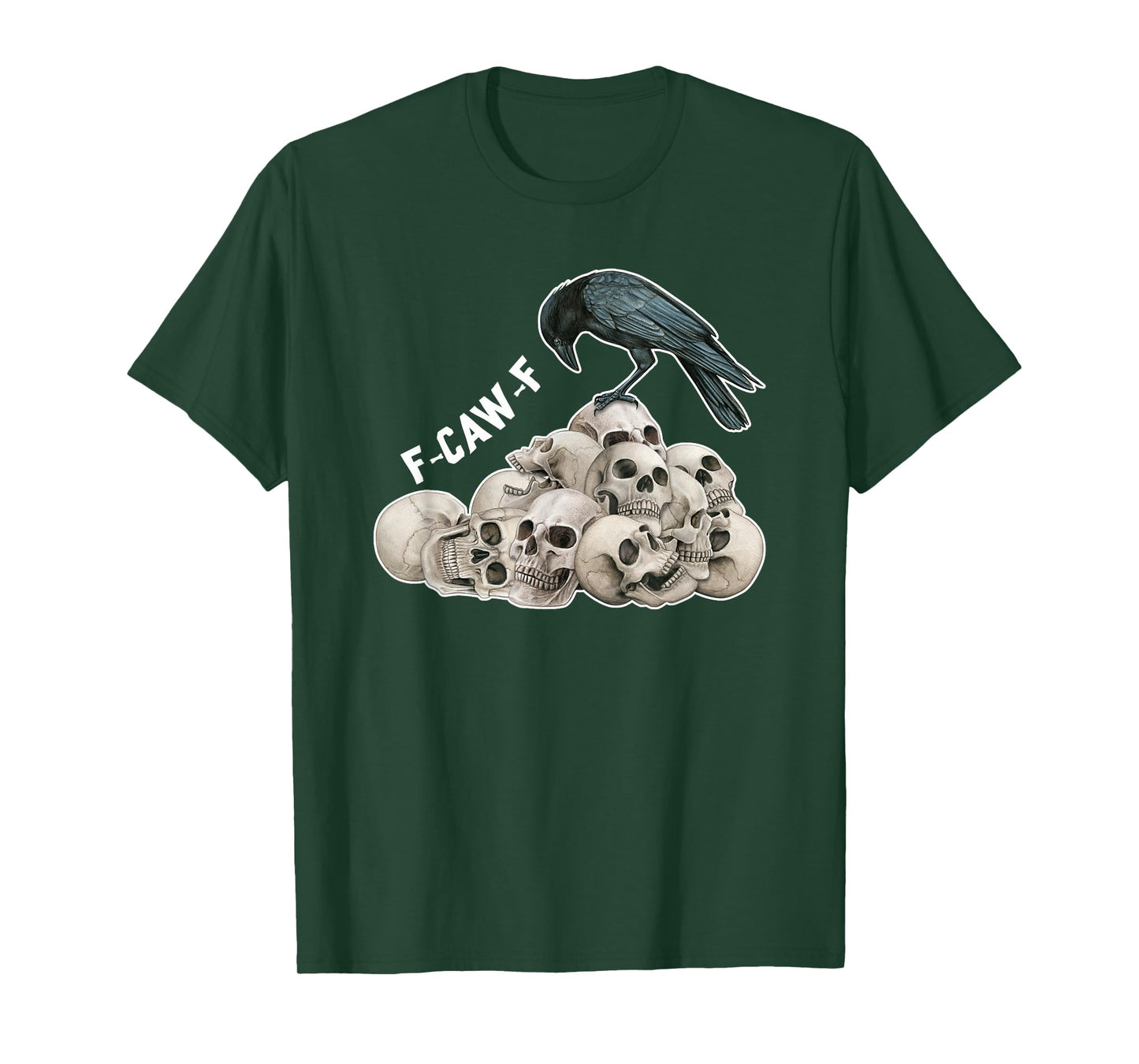 Funny Dark Acadamia F-caw-f Crow and Skulls Halloween T-Shirt