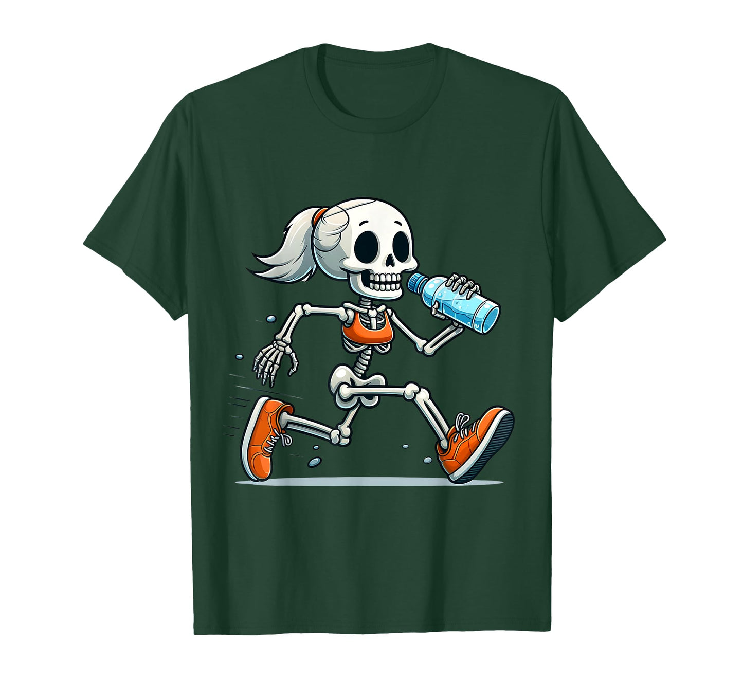 Running Skeleton Halloween Costume Spooky Runners Lover T-Shirt