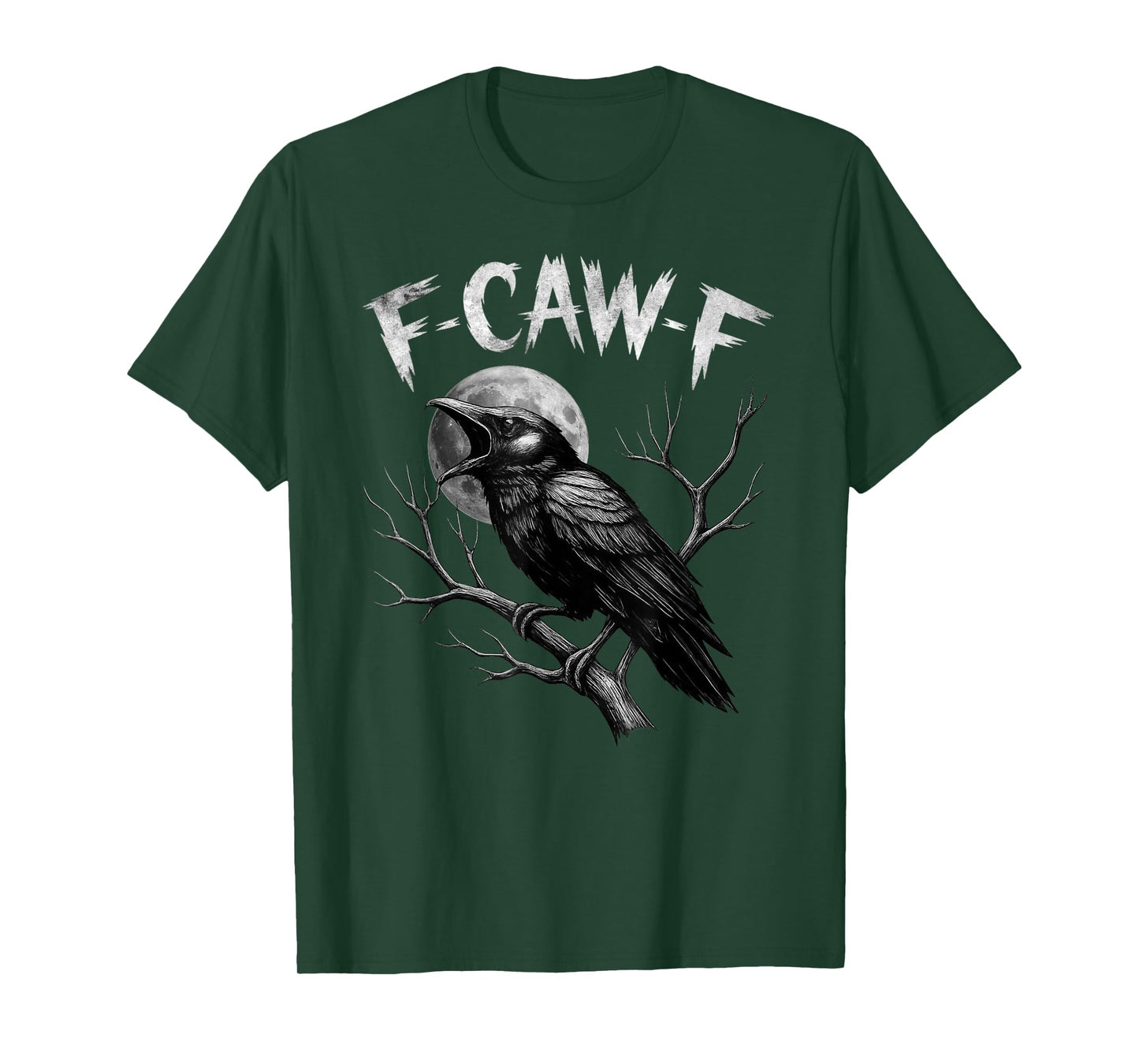 F-Caw-F Black Crow Funny Black Bird Raven Gothic Humor Adult T-Shirt