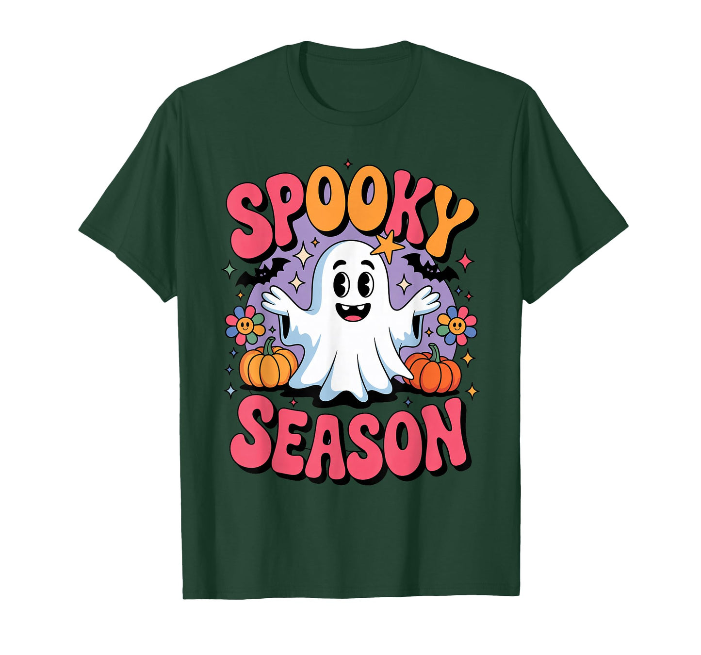 Family Matching Groovy Ghost Spooky Season Halloween Party T-Shirt