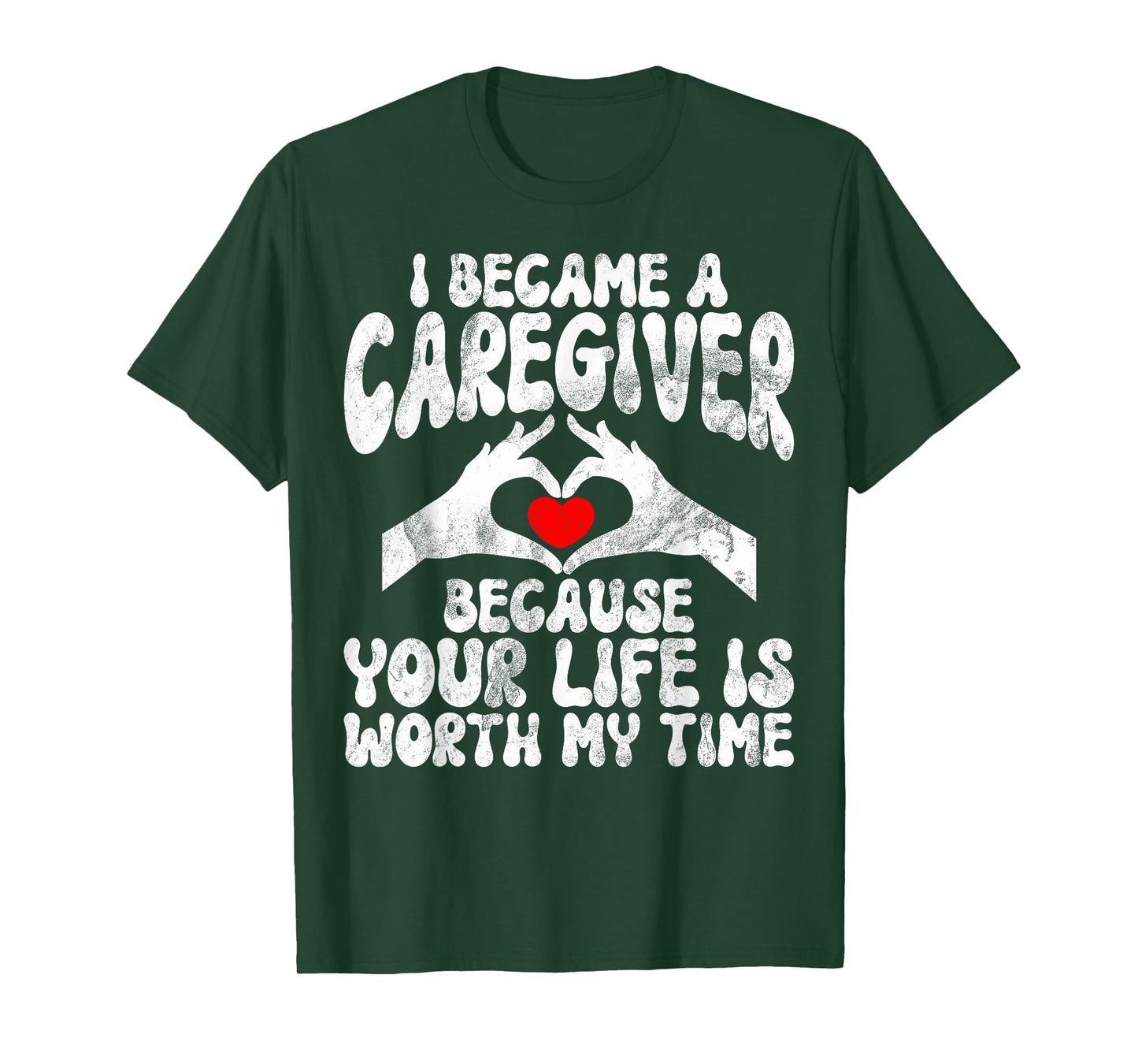 Caregiver Appreciation For Men Women Unisex-Adult T-Shirt, Black, Small, Short Sleeve, Modern, Crew Neck, Regular Fit, Solid Colors: 100% Cotton; Heather Grey: 90% Cotton, 10% Polyester