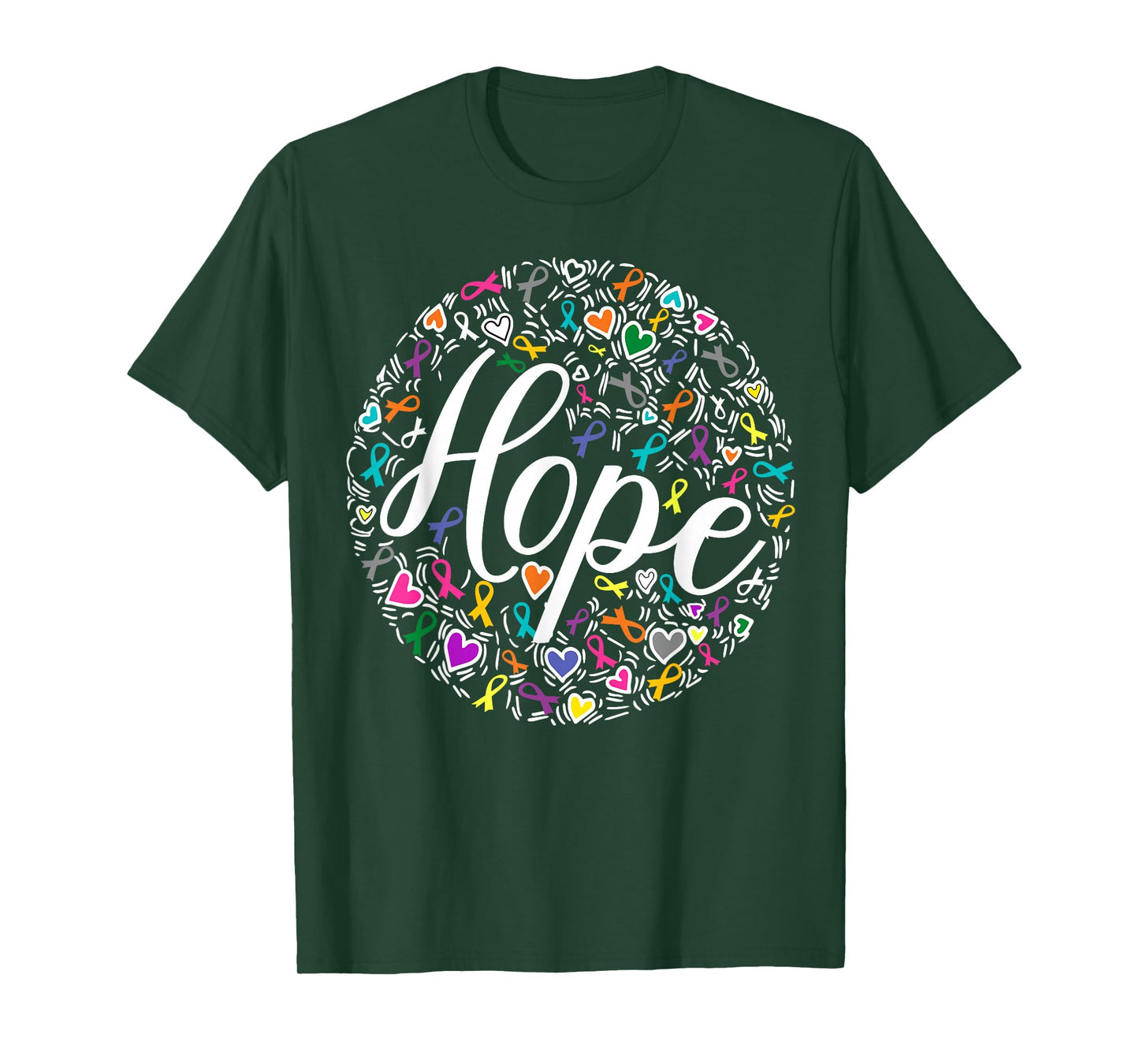 All Cancer Awareness Pink Grey Ribbon Hope Survivor T-Shirt