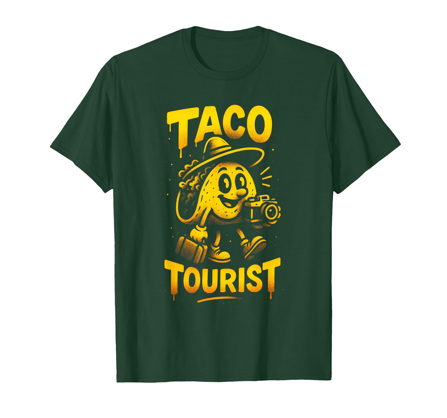 Taco Tourist Graffiti Typography Artwork T-Shirt
