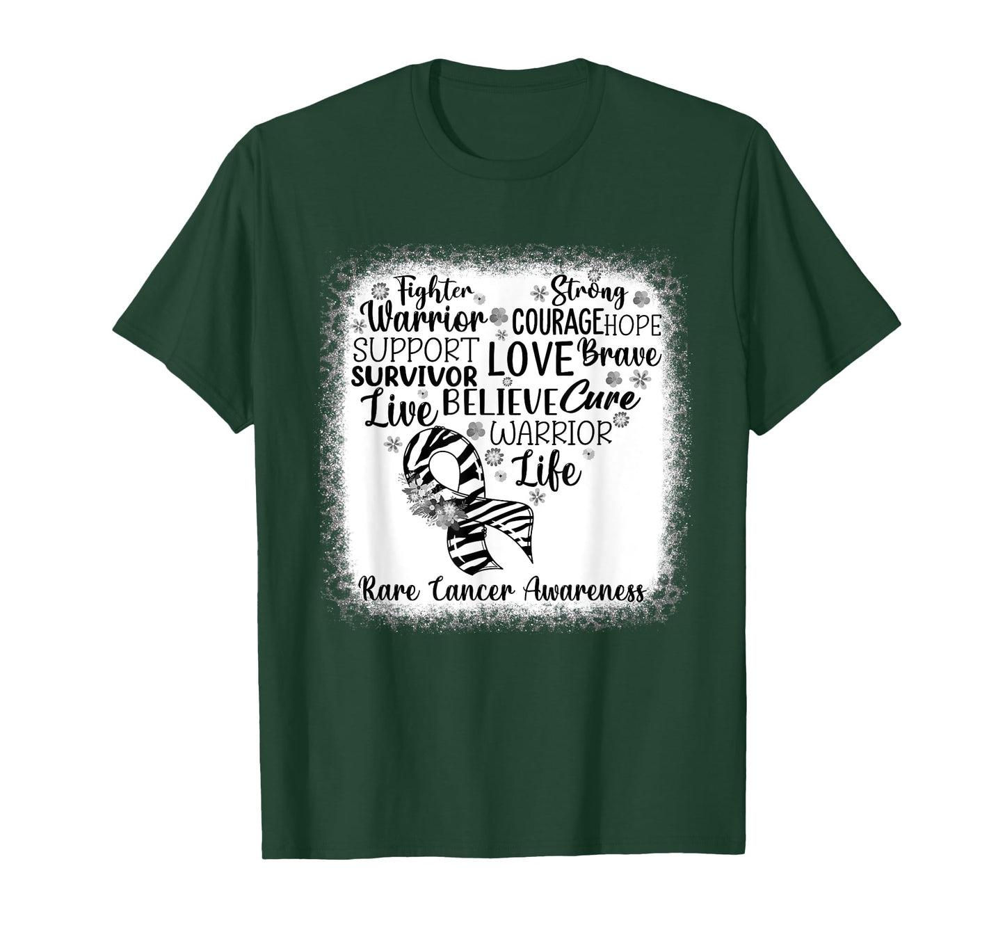 Fighter Warrior Faith Cure Zebra Rare Cancer Awareness T-Shirt