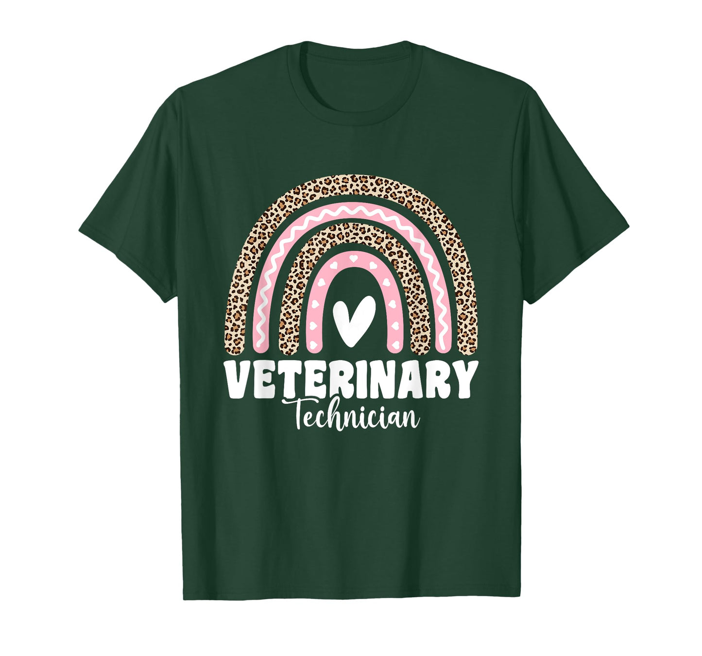 Veterinary Technician Vet Tech Rainbow Leopard For Women Men T-Shirt