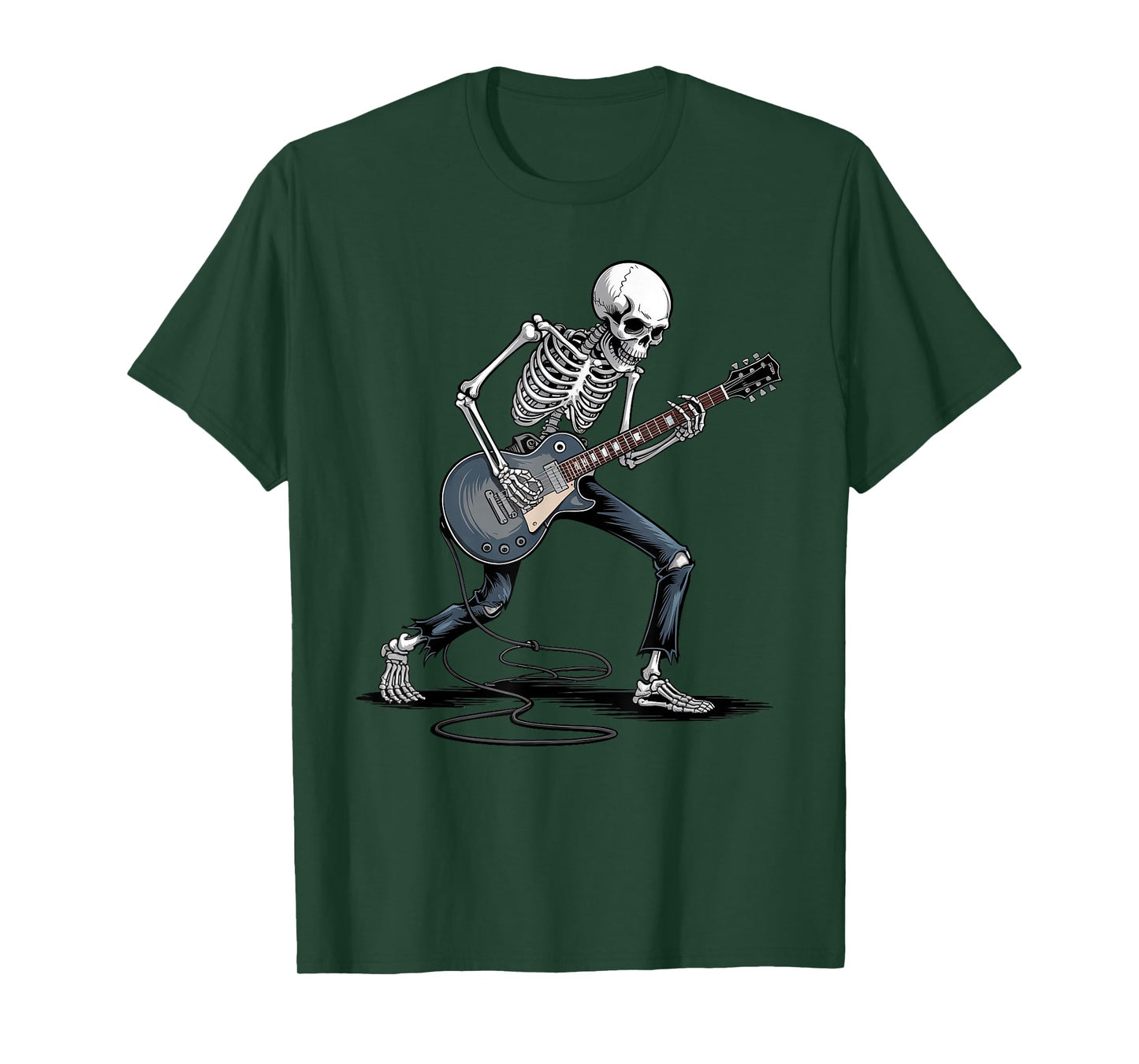 Halloween Skeleton Costume for Guitarist Rock Music Lovers T-Shirt