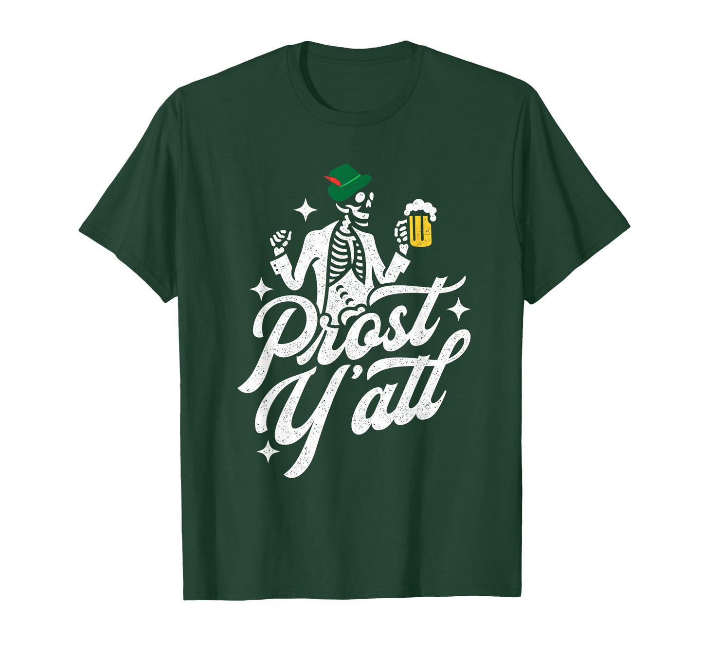 Prost Y'all Oktoberfest Spooky Skeleton Halloween T-Shirt