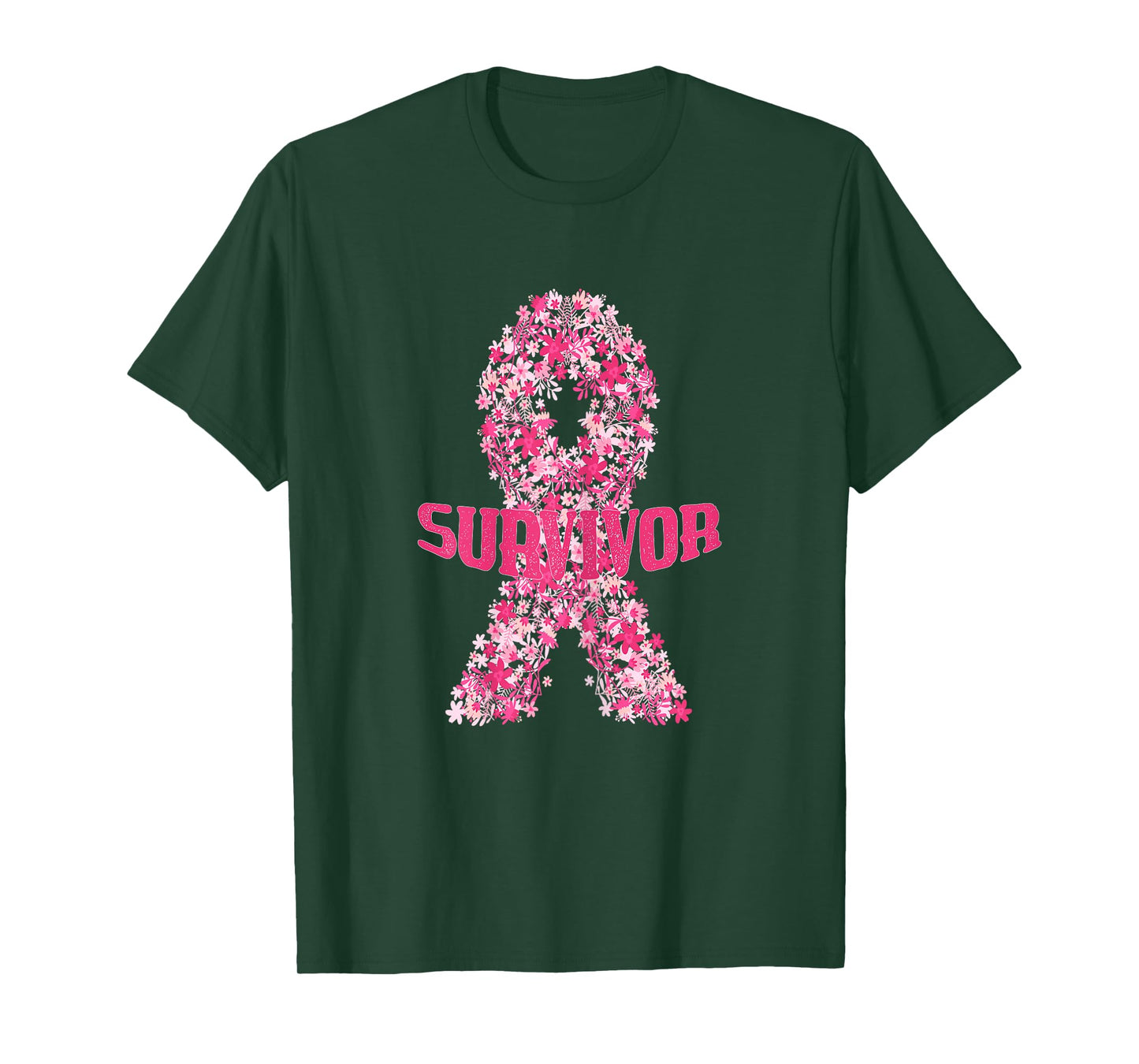 I'm a Survivor - Pink Flower Ribbon Breast Cancer Awareness T-Shirt