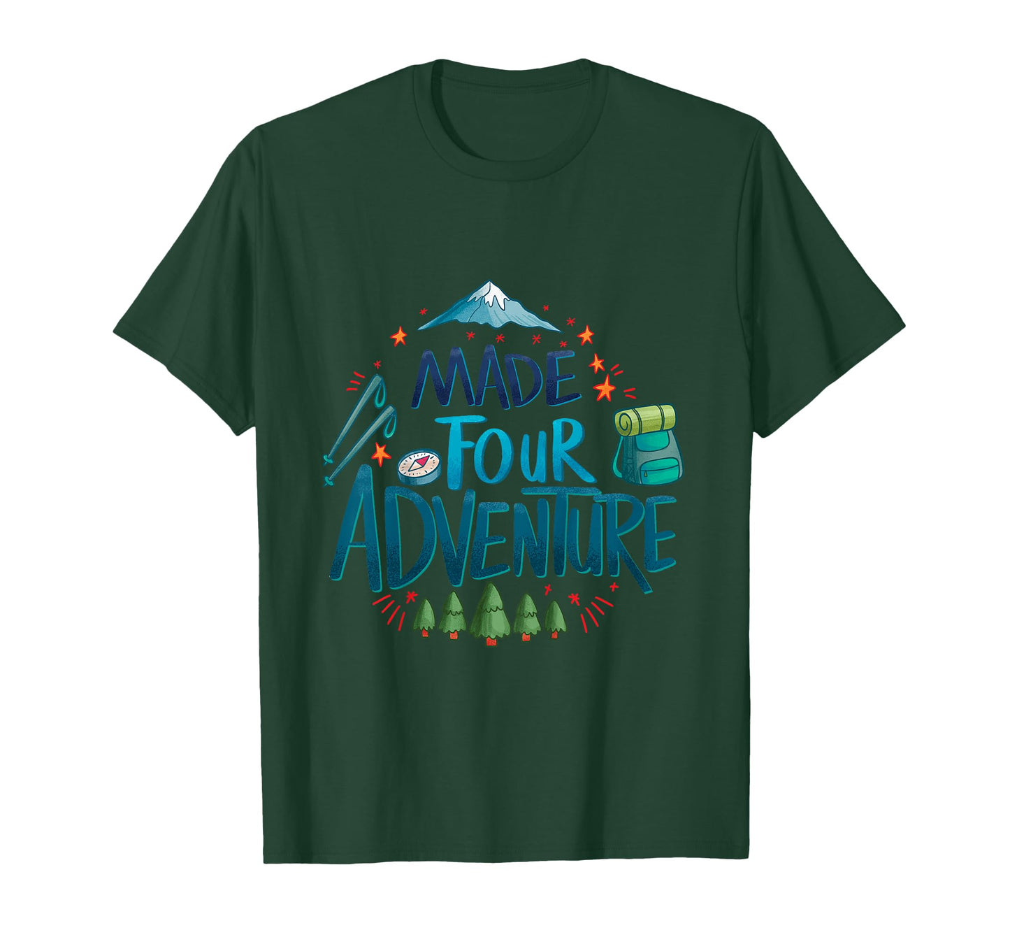 Made four adventure 4th Birthday Party camping kids 4 T-Shirt