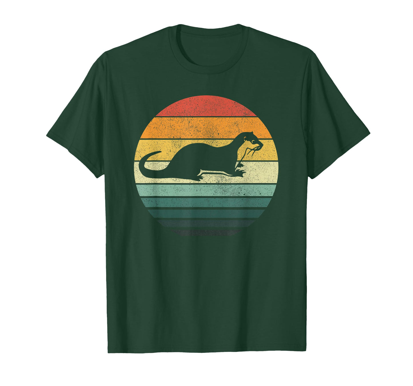 Sea Otter Animal Sunset Retro Vintage 70s Nature Lovers T-Shirt
