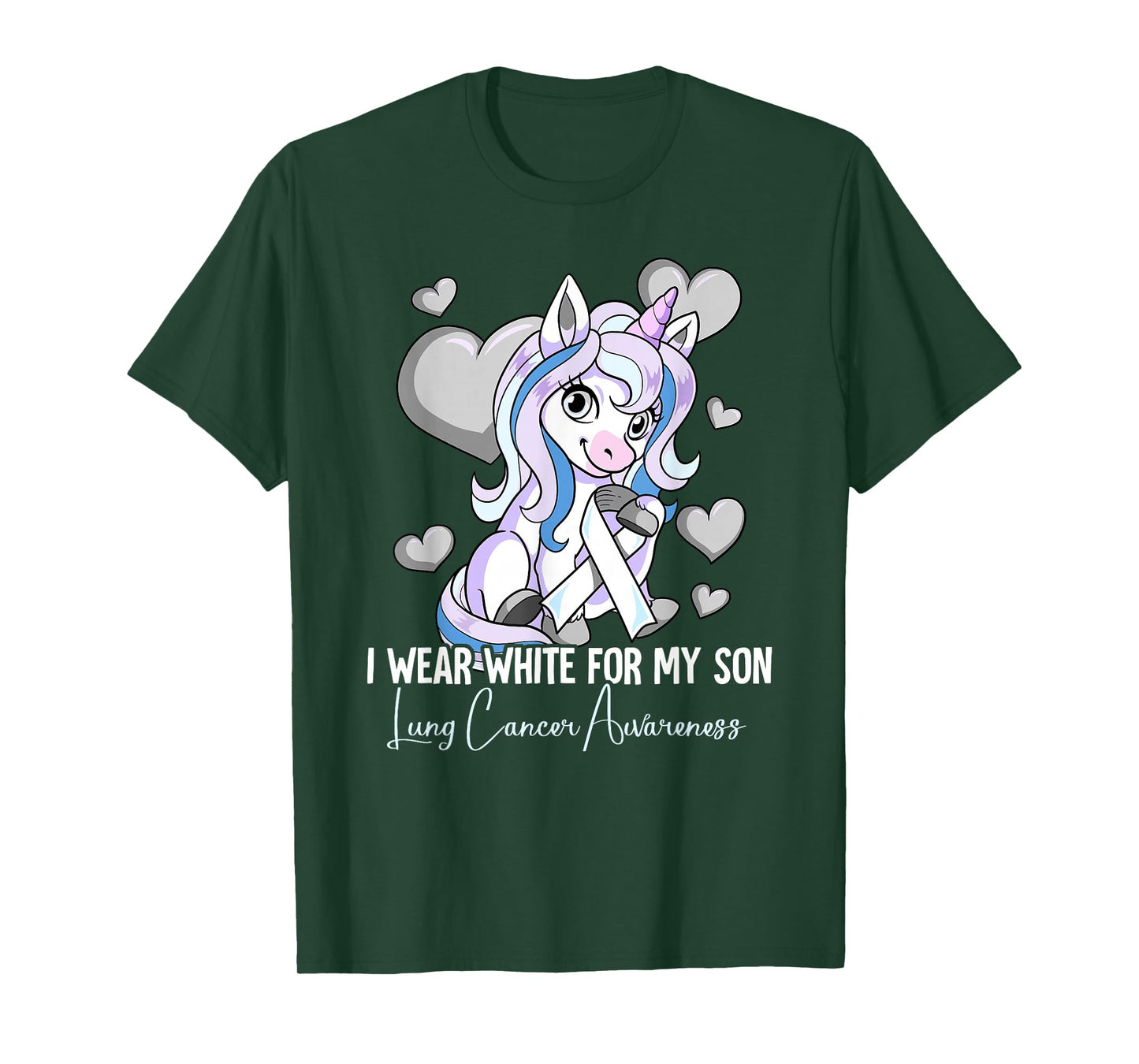 I Wear White For My Son Lung Cancer Awareness T-Shirt