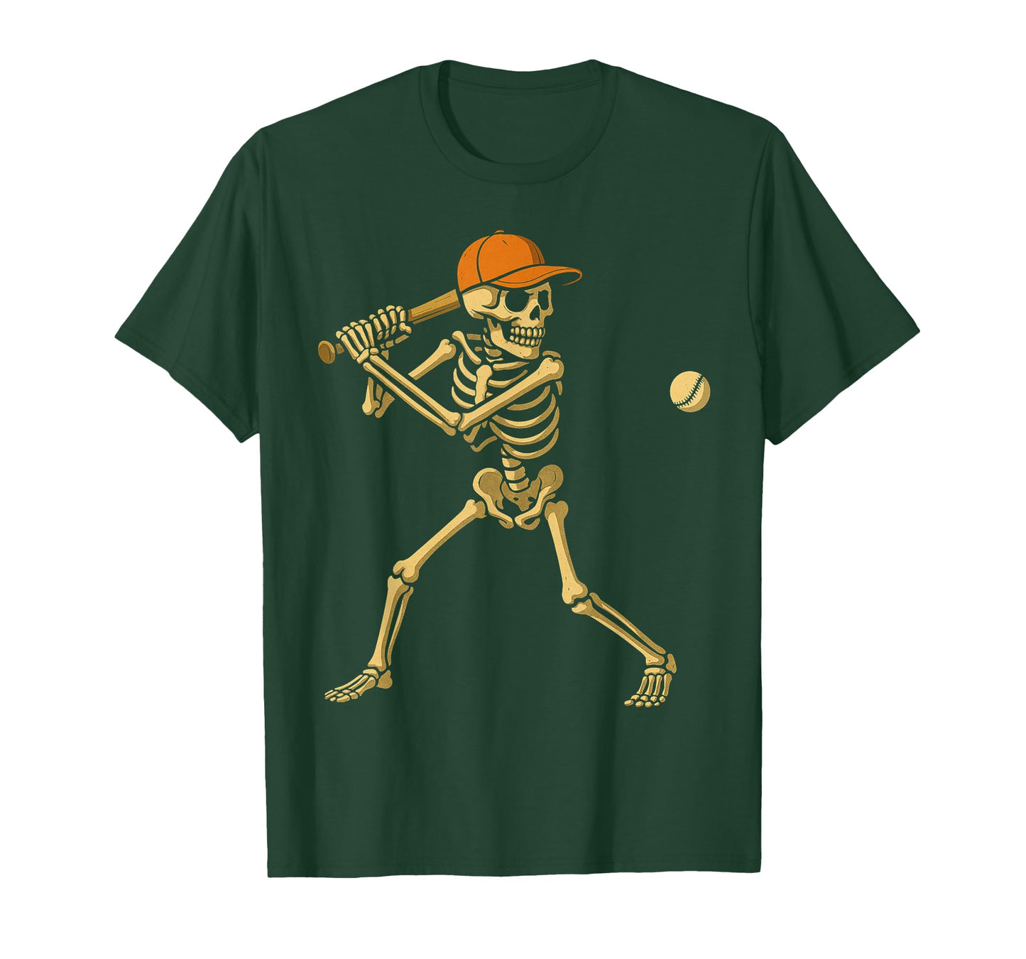 Skeleton Baseball Halloween Costume Funny Men Boys Kids T-Shirt
