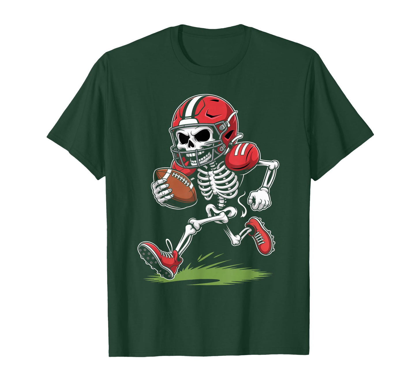 Skeleton American Football Halloween Costume Boys Men Funny T-Shirt