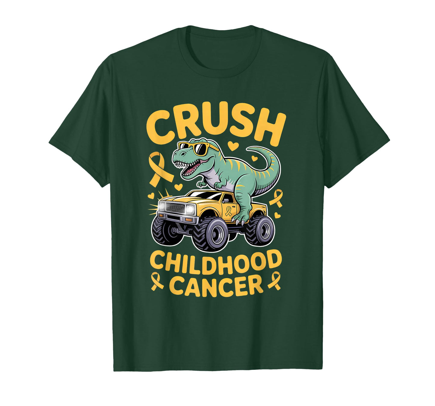 Crush Childhood Cancer Awareness Gold Ribbon Kids Toddlers T-Shirt