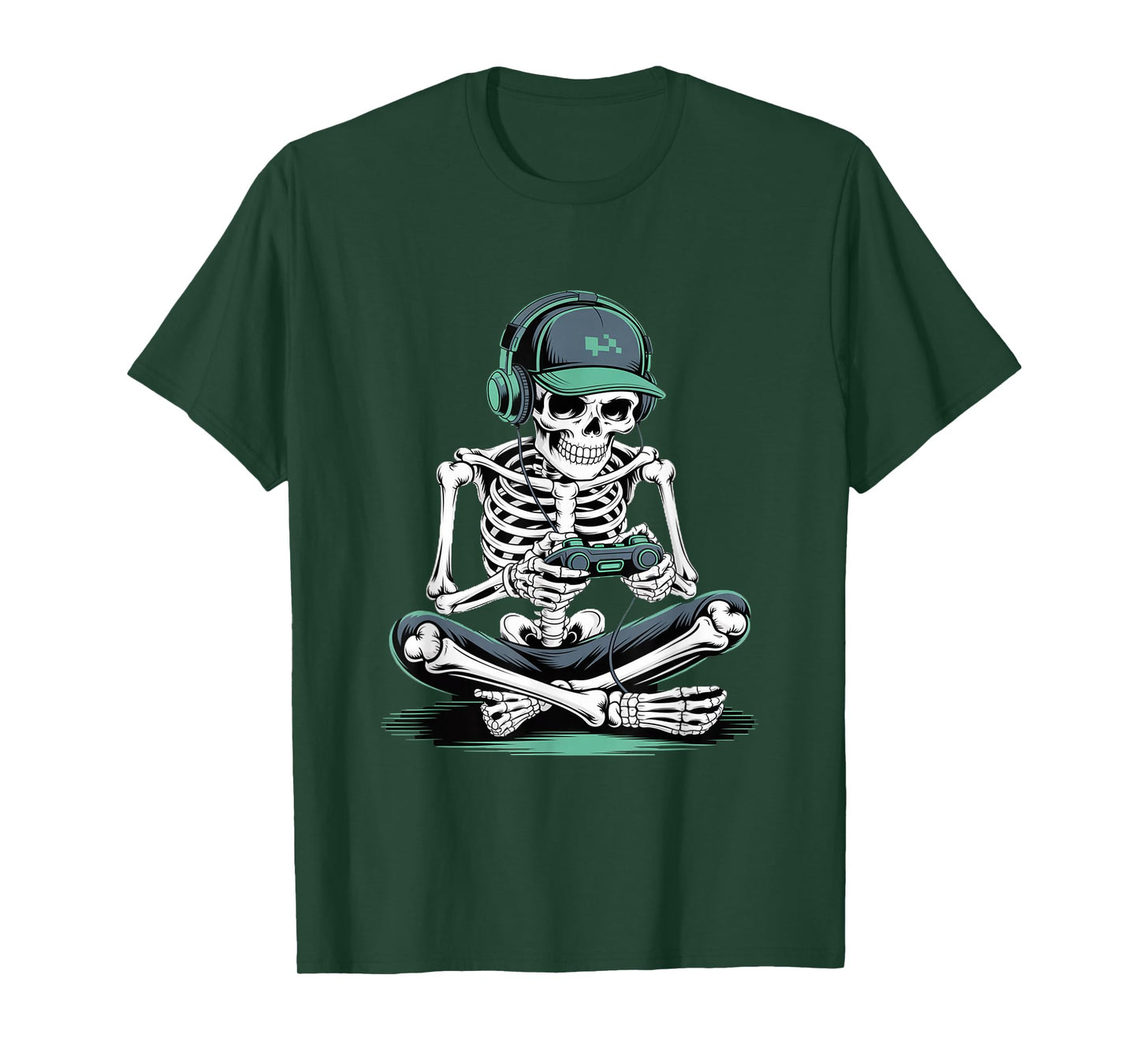 Funny Halloween Skeleton Gamer T-Shirt