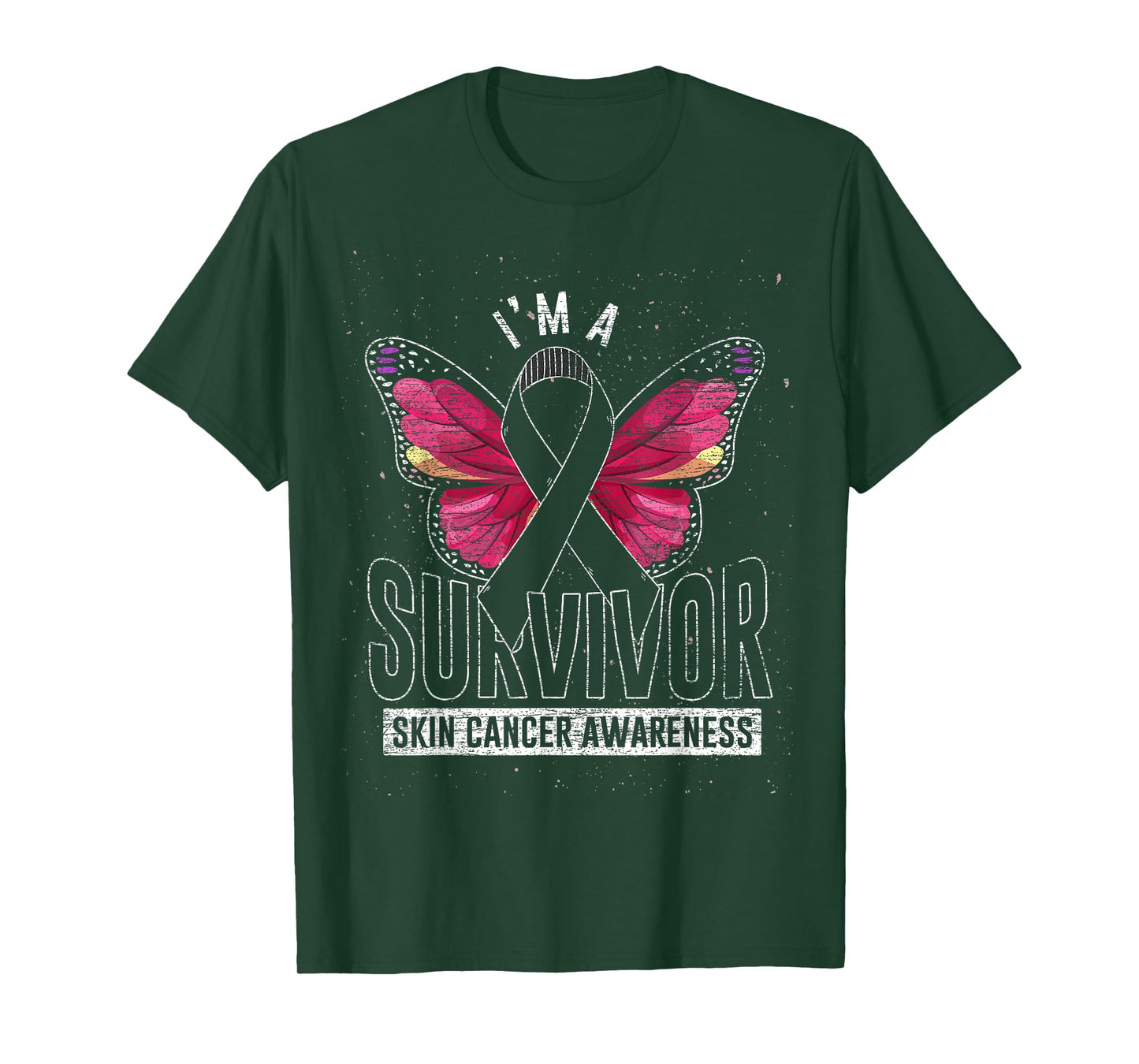 Cancer Survivor Butterfly Melanoma Awareness Skin Cancer T-Shirt