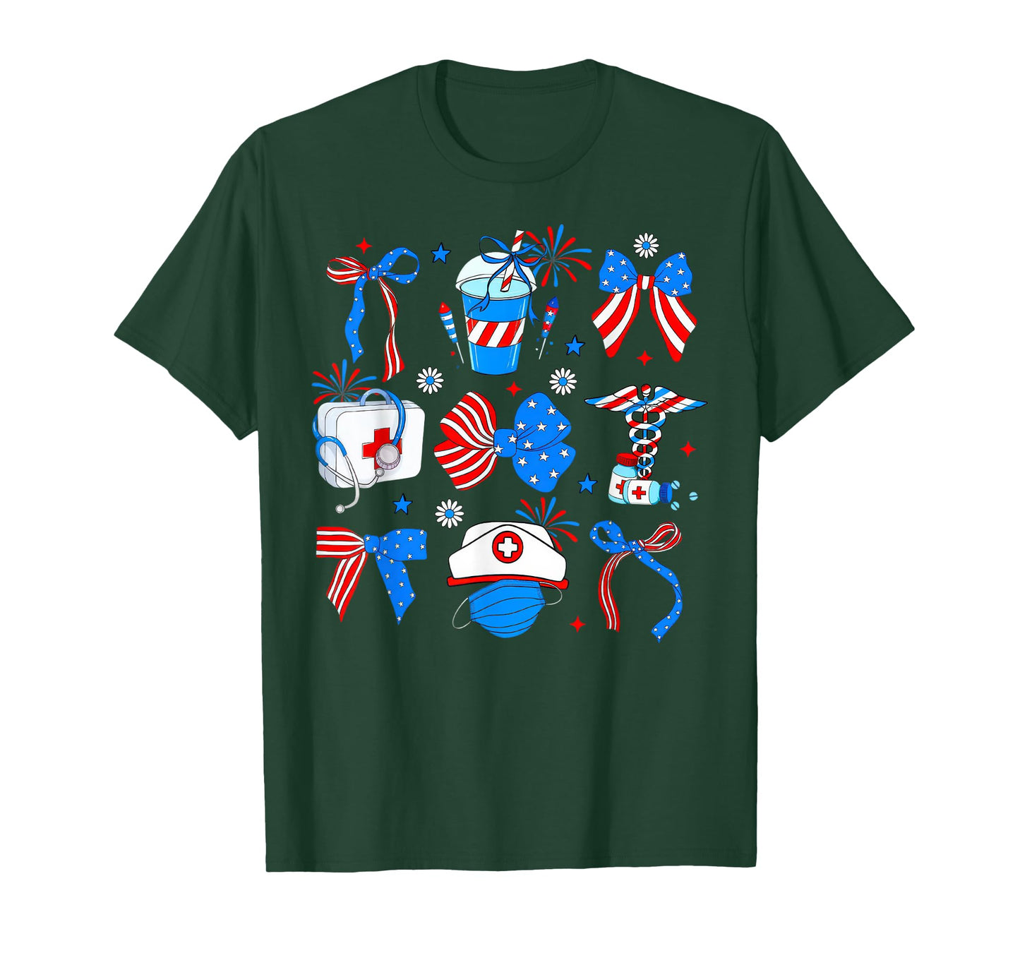 Coquette Bow Nurse Like 4th Of July Patriotic Nurse T-Shirt