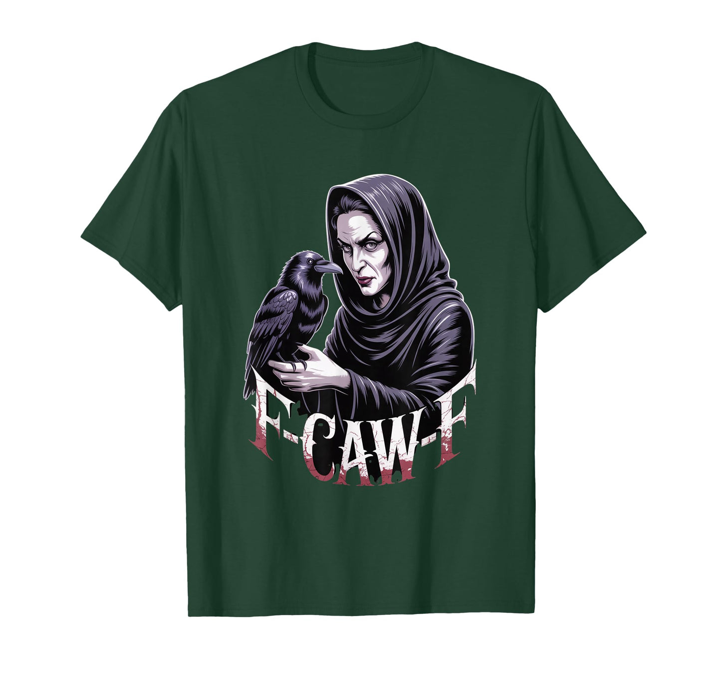 F-Caw-F Crow Funny Gothic Moon Black Bird Halloween T-Shirt