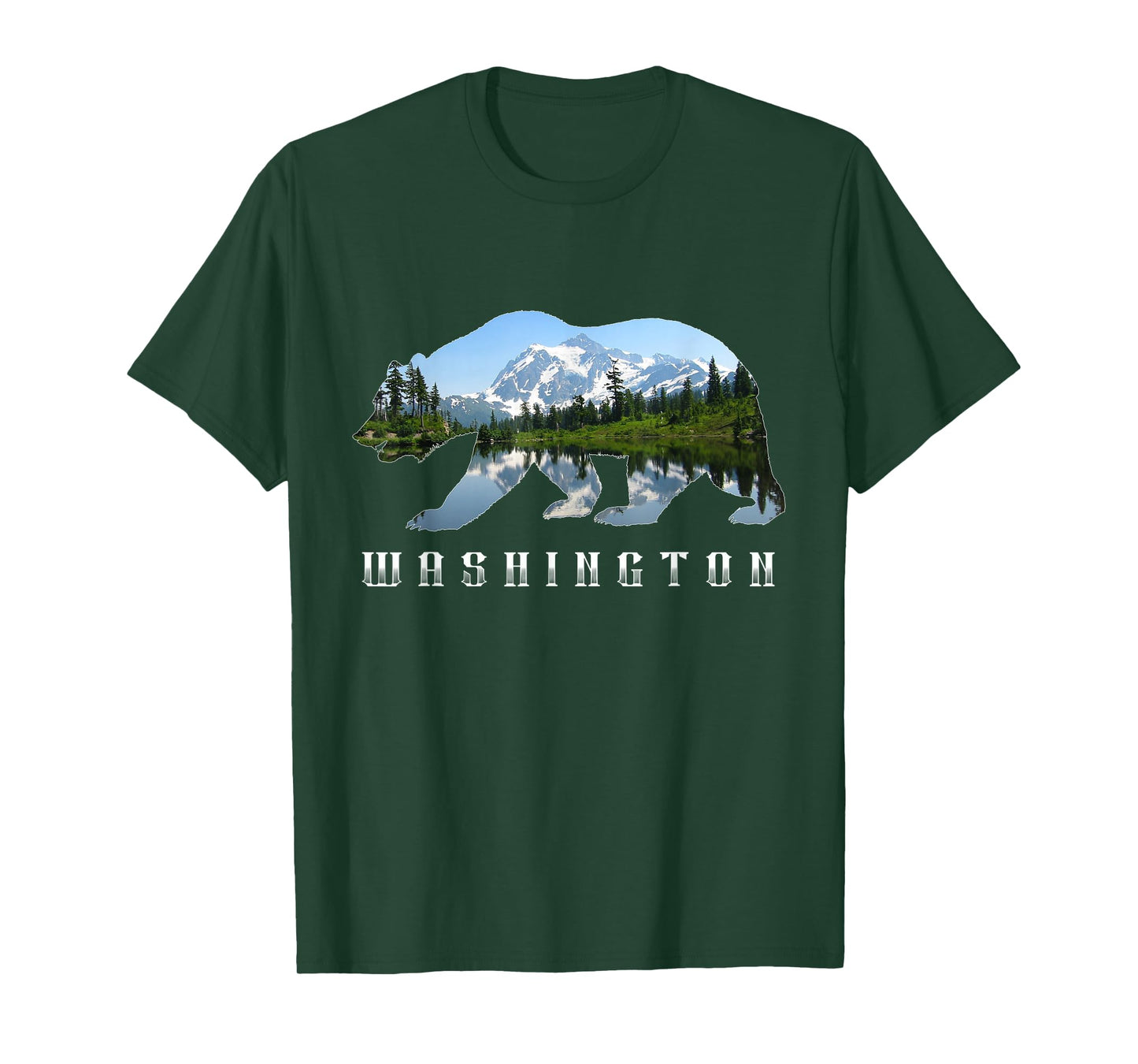 Washington Bear & North Cascades Park Image Souvenir T-Shirt